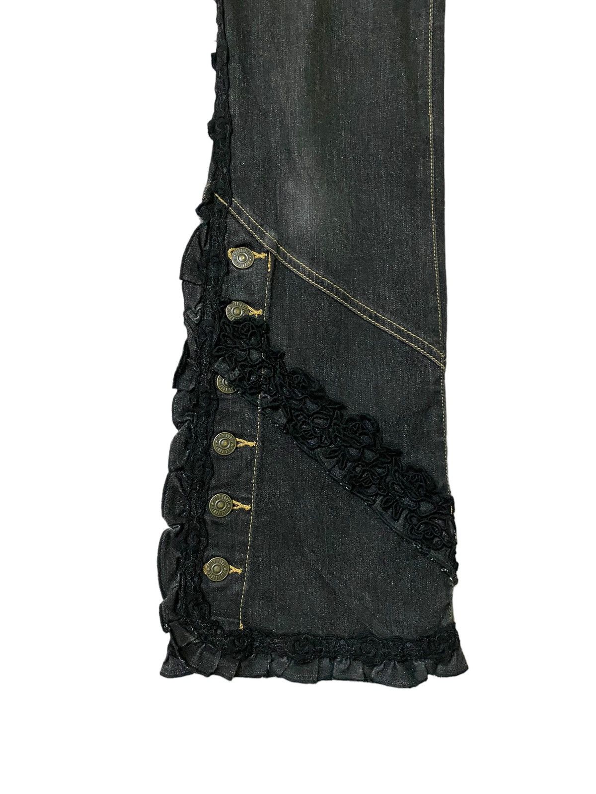 Hysteric Glamour × If Six Was Nine × Japanese Brand Flared Pink House Lace button Leg Design Denim Pant Size US 26 / EU 42 - 7 Thumbnail