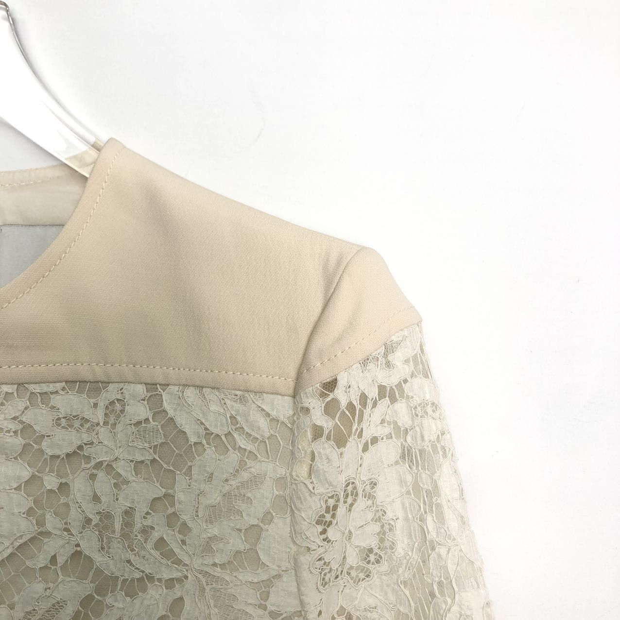 Valentino Valentino, Pink Lace Long Sleeve Crew Neck Dress K26WX Size XS / US 0-2 / IT 36-38 - 3 Thumbnail