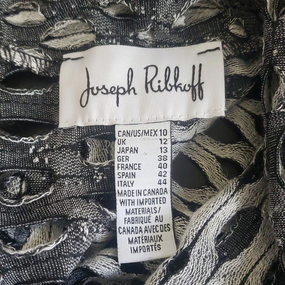 Designer CT1566 Joseph Ribkoff Silver & Black Cowl Neck Blouse Size L / US 10 / IT 46 - 7 Thumbnail