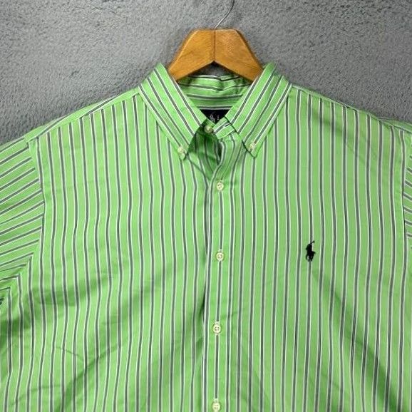 Ralph Lauren Ralph Lauren Button Down Shirt Adult Large Green Black Striped Classic Fit Mens Size US L / EU 52-54 / 3 - 2 Thumbnail