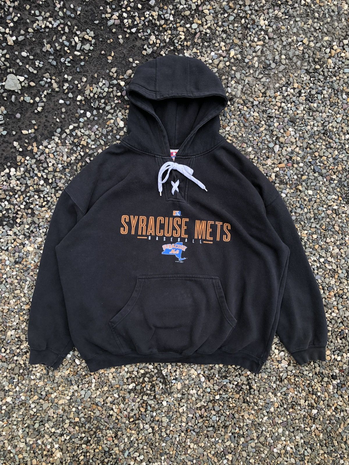 MLB × Vintage 2019 Syracuse Mets Minor League Baseball Hooded Sweatshirt Size US XXL / EU 58 / 5 - 2 Thumbnail