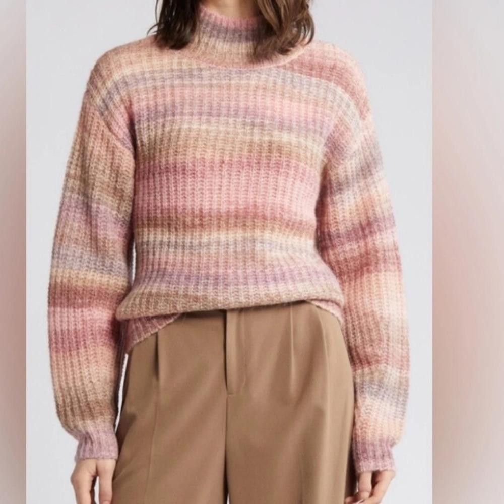 Nordstrom Nordstrom Signature Pink Striped Sweater Size M / US 6-8 / IT 42-44 - 1 Thumbnail