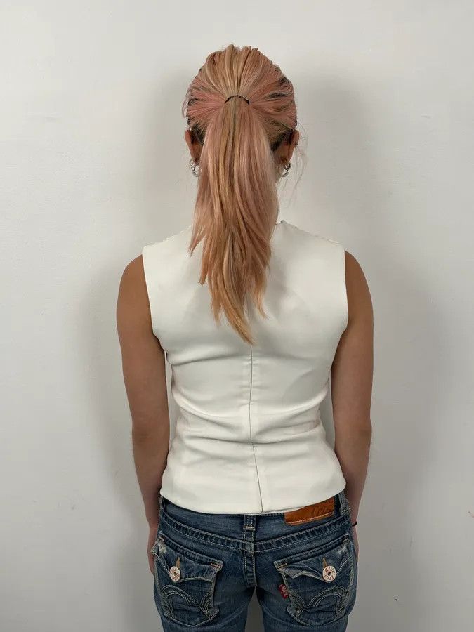 Balenciaga Balenciaga White Embossed Tank Top Size S / US 4 / IT 40 - 2 Thumbnail