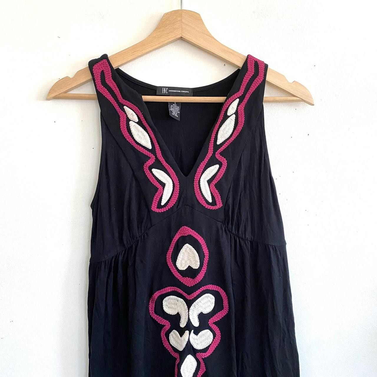 I.N.C INTERNATIONAL CONCEPTS BLACK PINK STITCH WORK DRESS SMALL Size S / US 4 / IT 40 - 3 Thumbnail