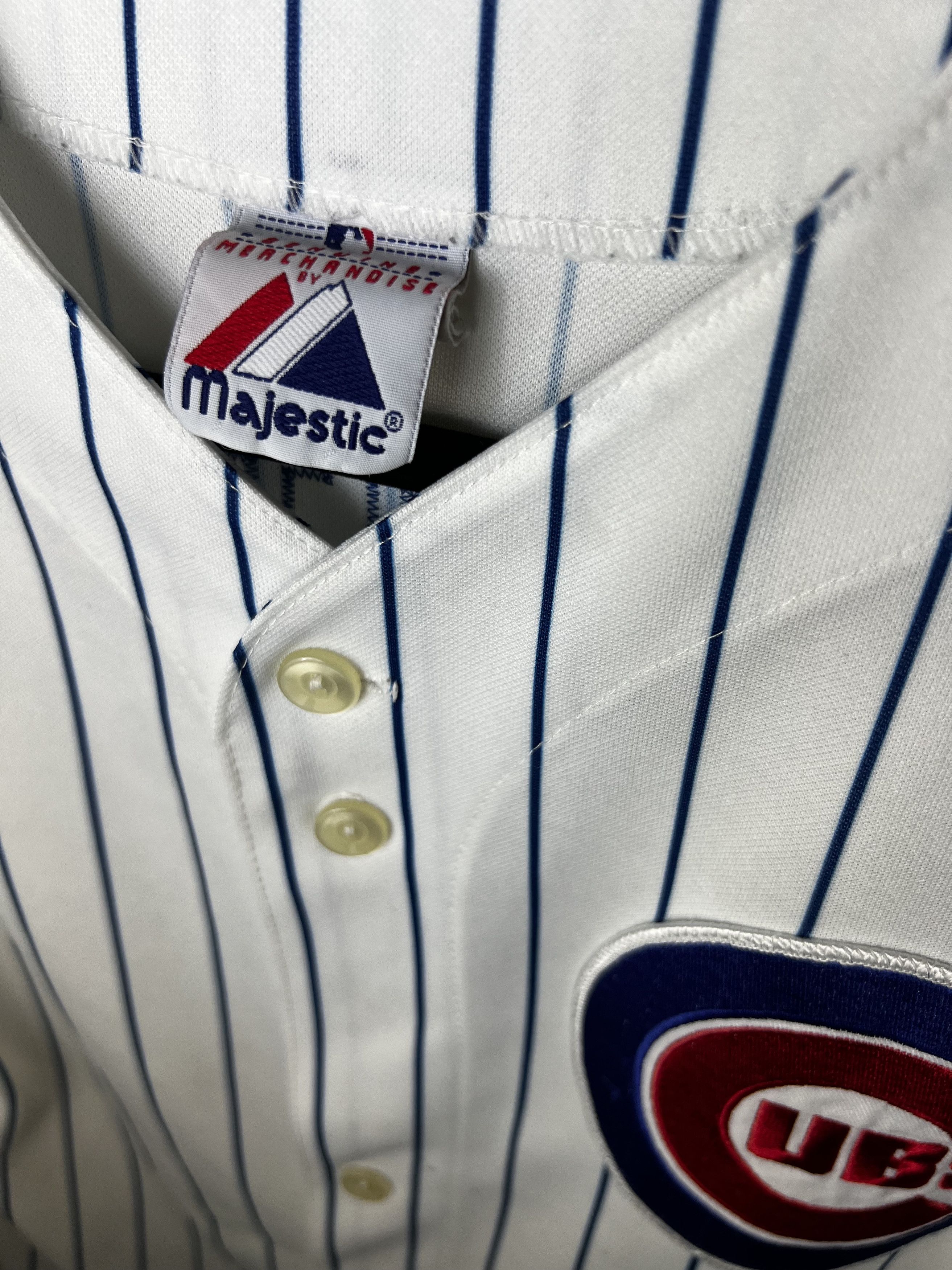 Majestic Vintage Chicago Cubs Soto 18 Striped Short Sleeve Button Up Size US L / EU 52-54 / 3 - 8 Thumbnail