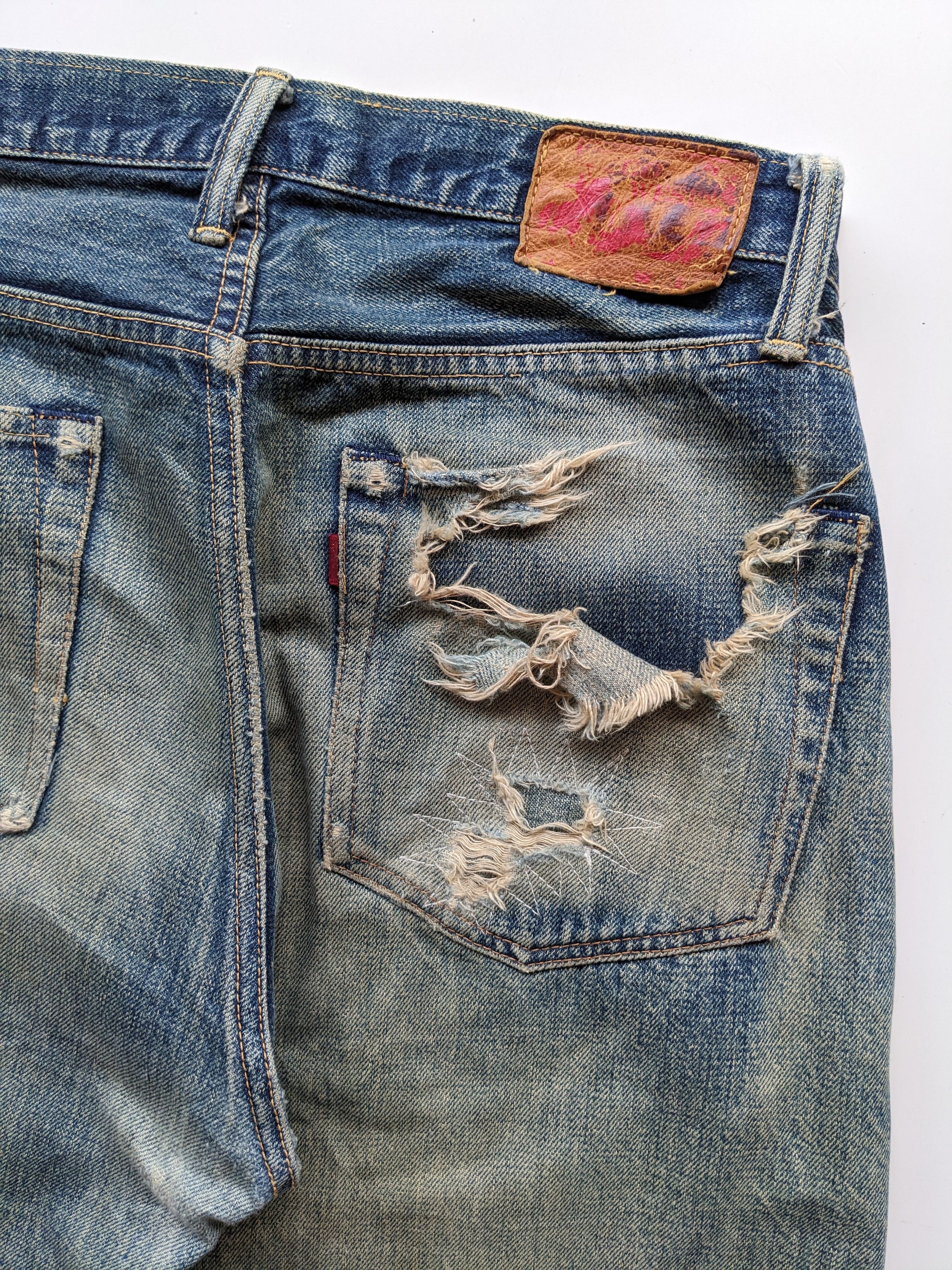 Japanese Brand × Jean Go West mud wash distressed selvedge jeans Size US 30 / EU 46 - 8 Thumbnail