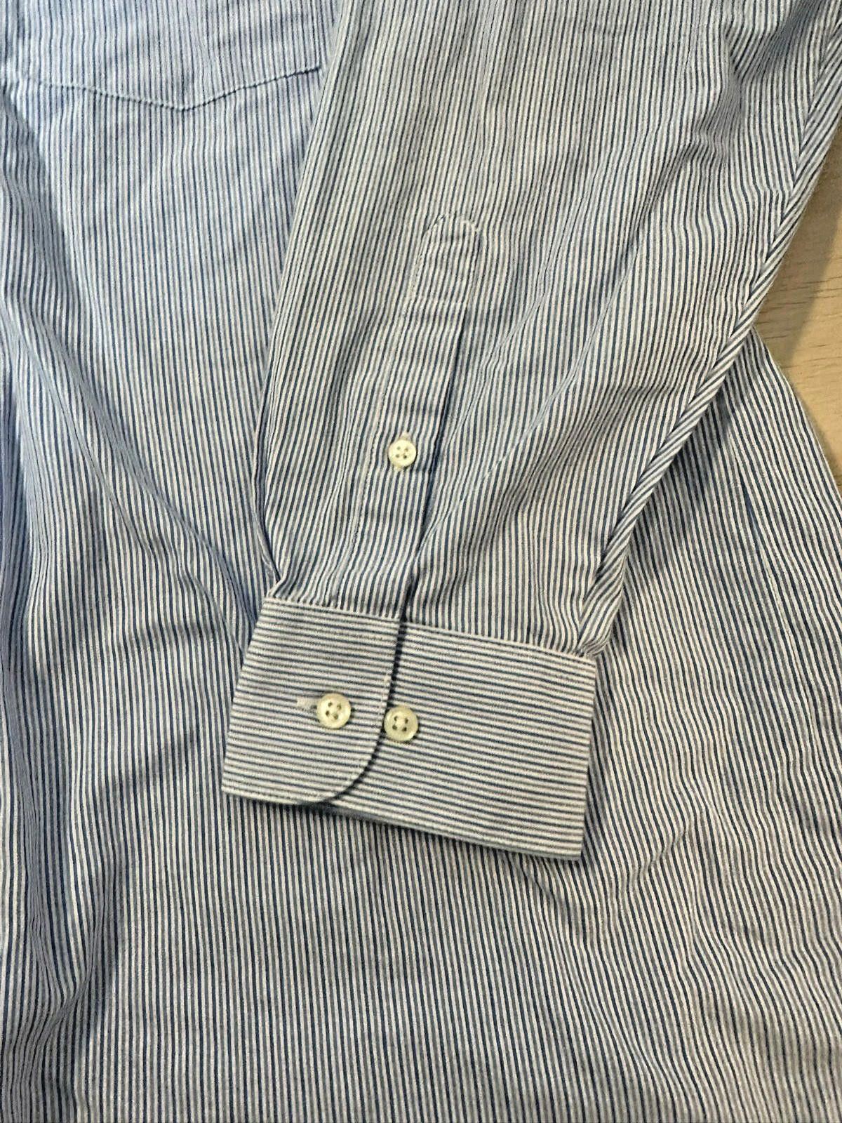 Van Heusen Van Heusen Men's Slim Fit Blue-White Stripe Dress Shirt L Size 44R - 2 Thumbnail