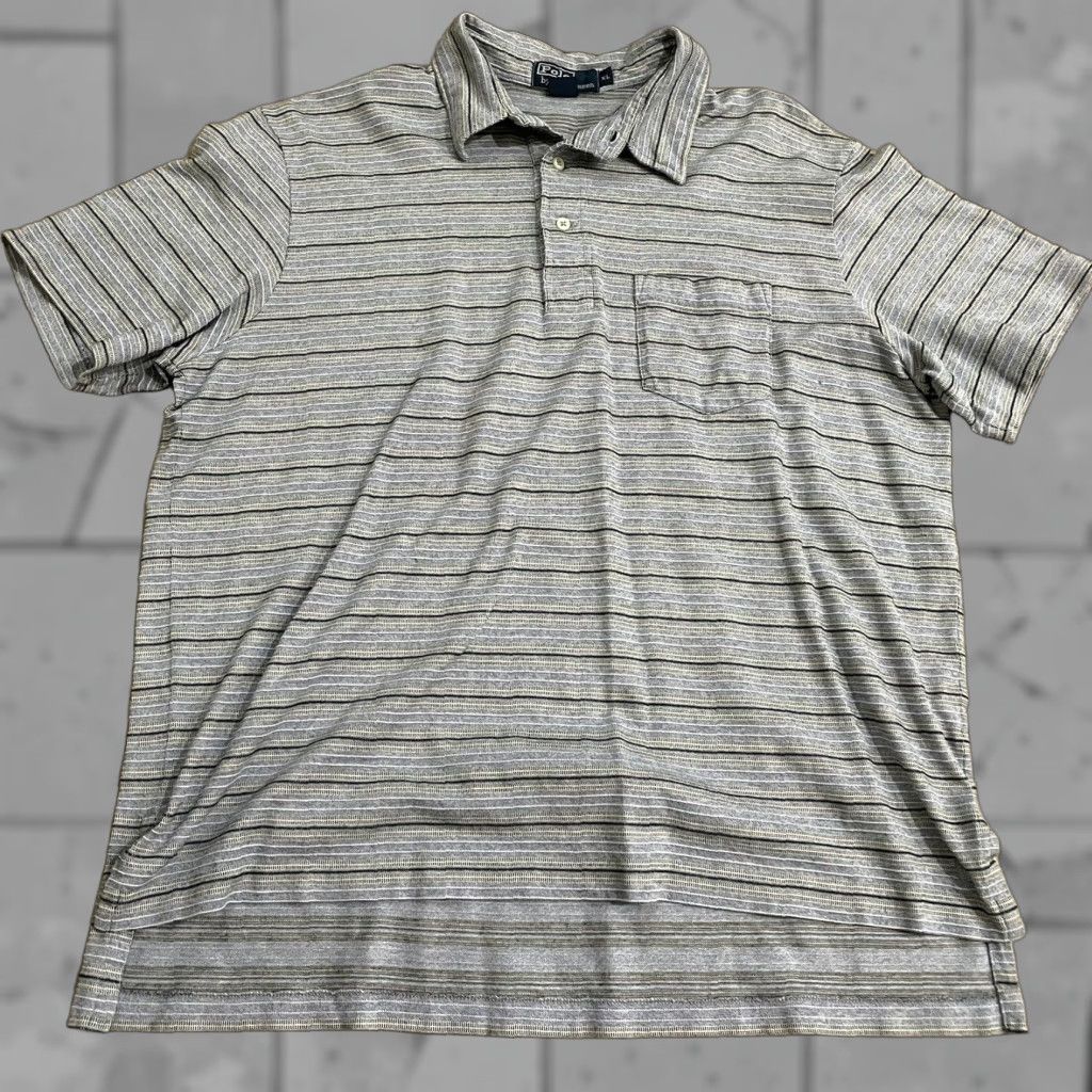 Polo Ralph Lauren Polo Ralph Lauren Striped Polo Shirt 100% Cotton Mens XL Gray Size US XL / EU 56 / 4 - 1 Thumbnail