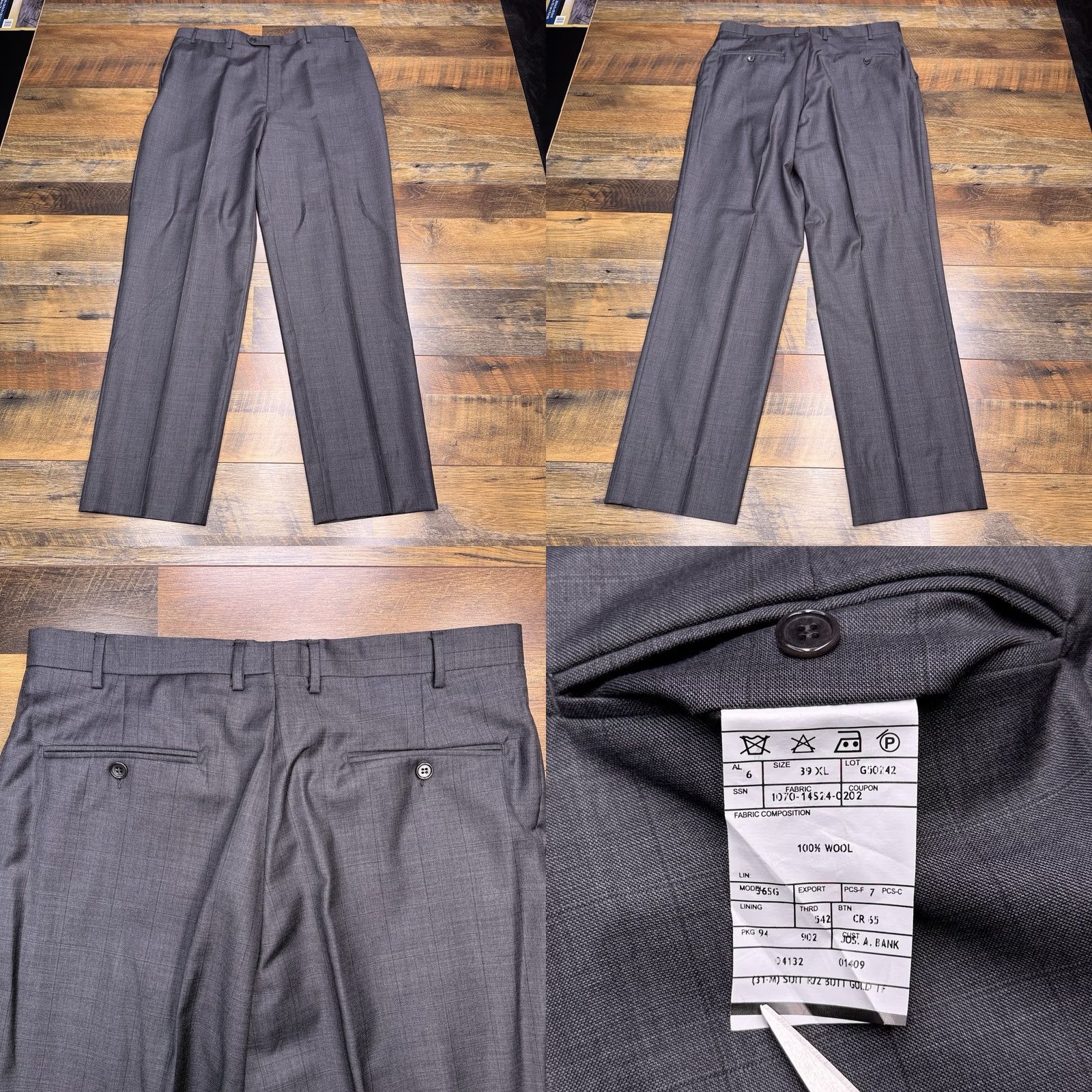 Jos. A. Bank Jos. A. Bank Signature Gold Suit 44 XL Gray Wool Striped 2 Piece Blazer Pants 36x30 Mens Regular, Vintage? No Size 44R - 10 Thumbnail