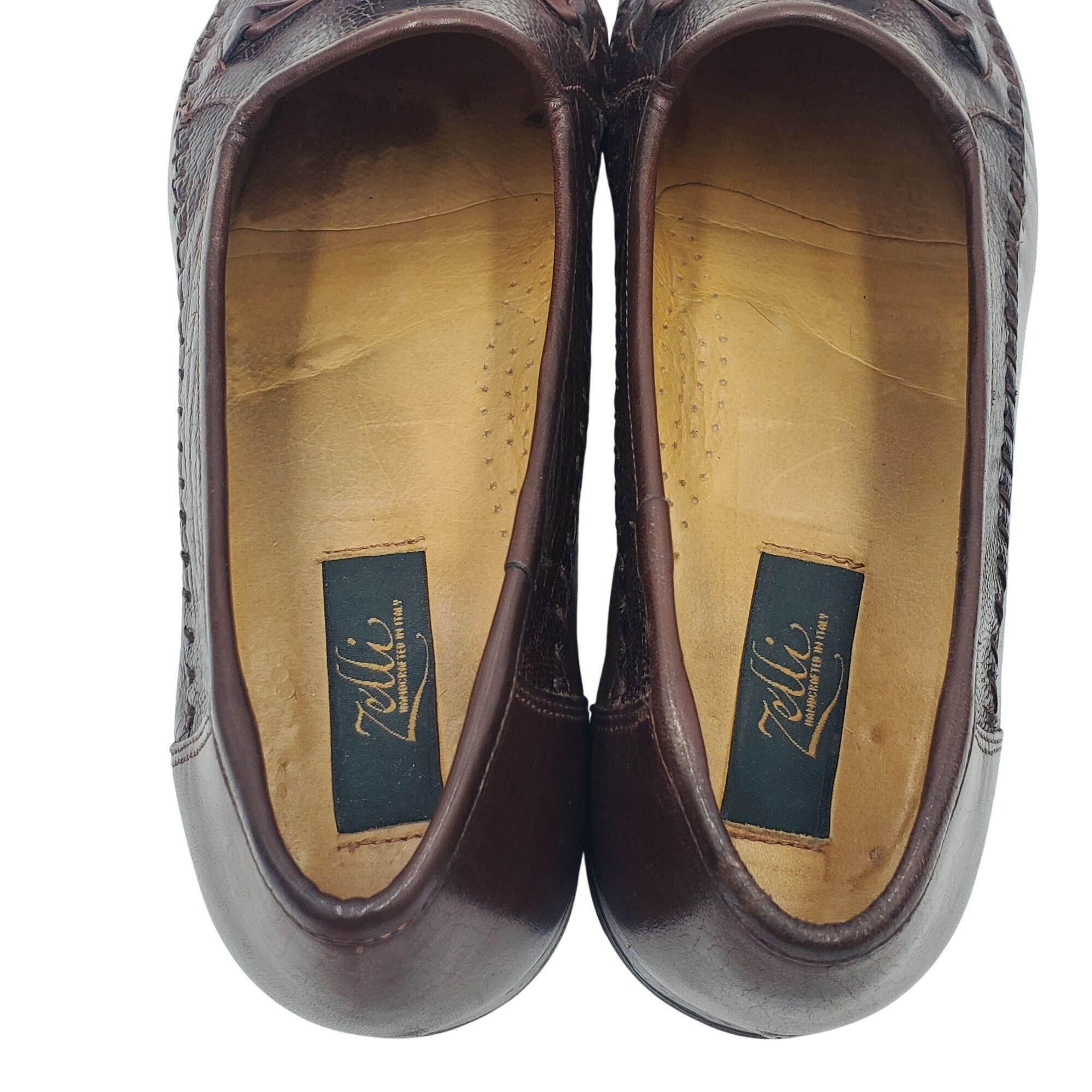 Zelli Italy Zelli Men's size 11 Brown Ostrich Exotic Leather Tasse Size US 11 / EU 44 - 10 Thumbnail