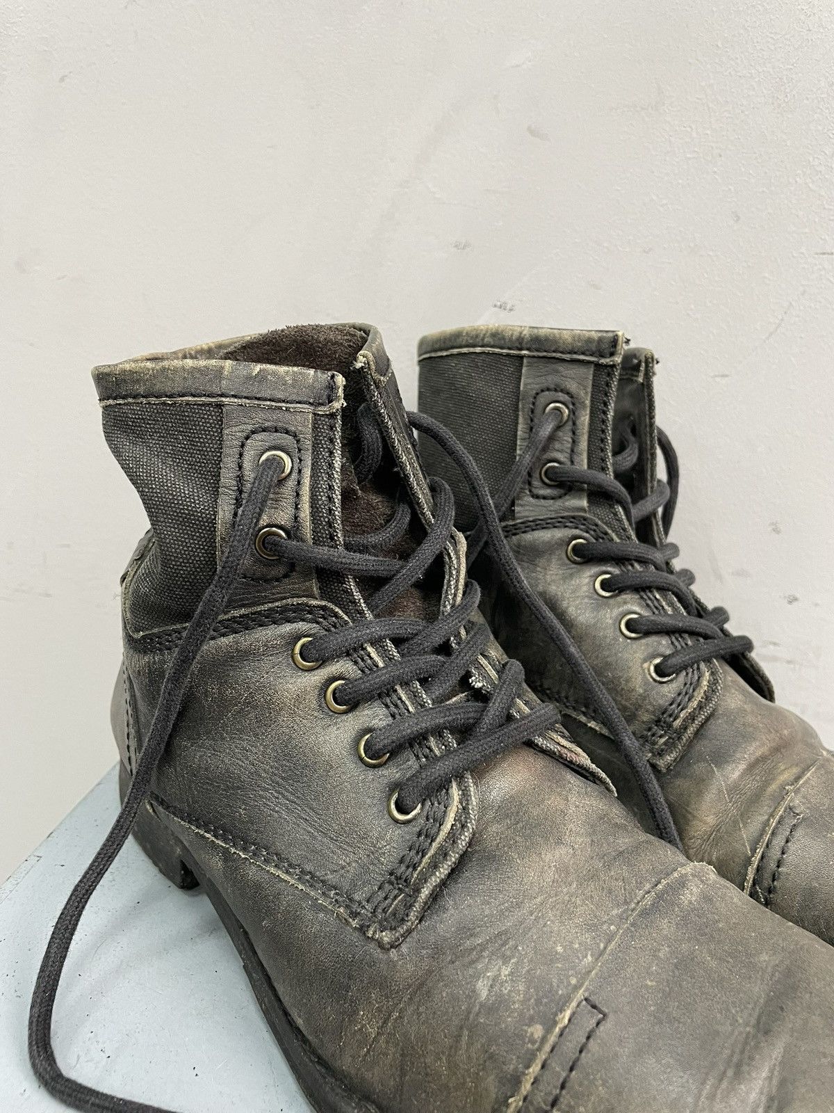 Hedi Slimane Vintage Brown Military Lace Up Leather Boots 90s guidi style Size US 9 / EU 42 - 12 Thumbnail