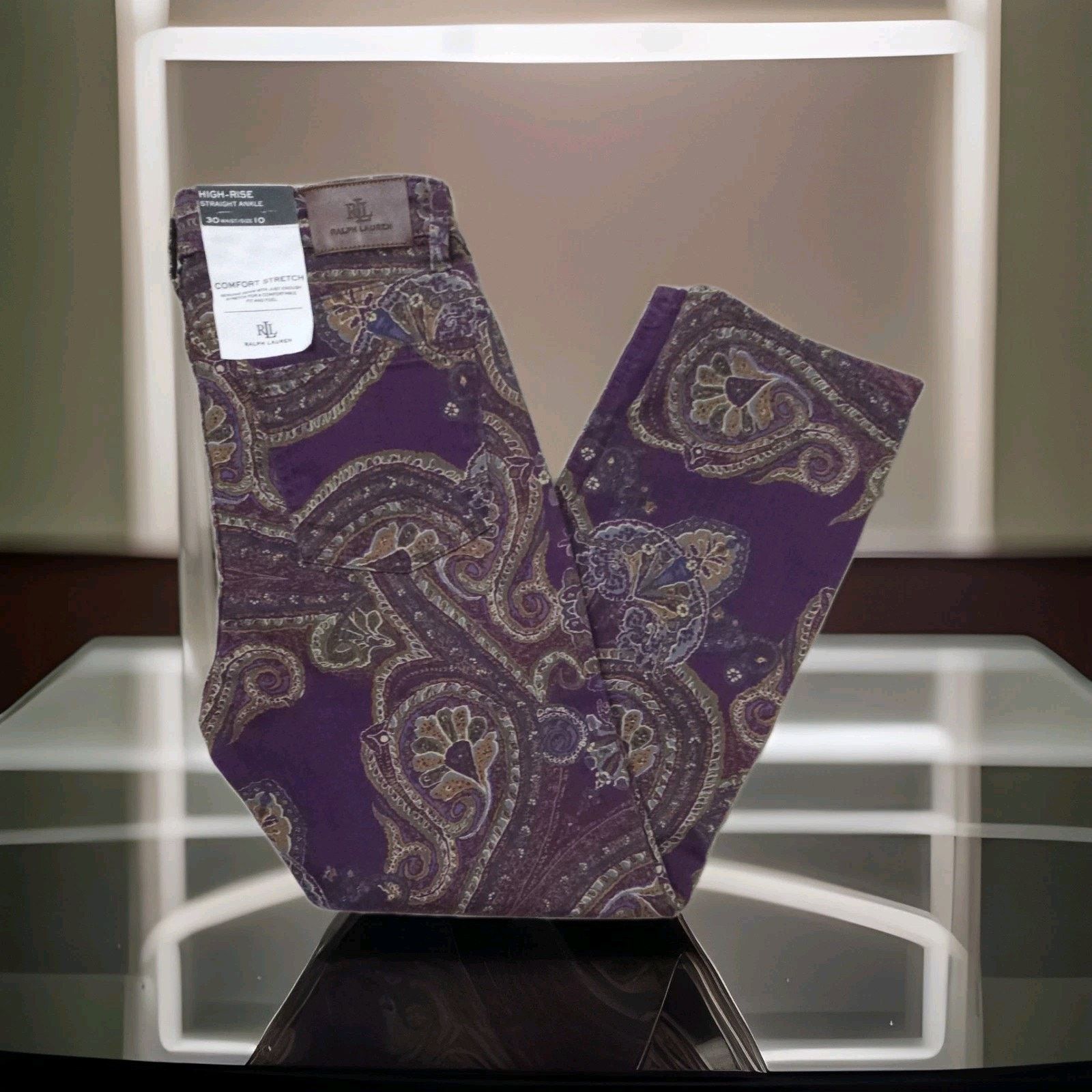 Lauren Ralph Lauren Lauren Ralph Lauren High Rise Straight Ankle Paisley Jean 30 Size 30" / US 8 / IT 44 - 5 Thumbnail