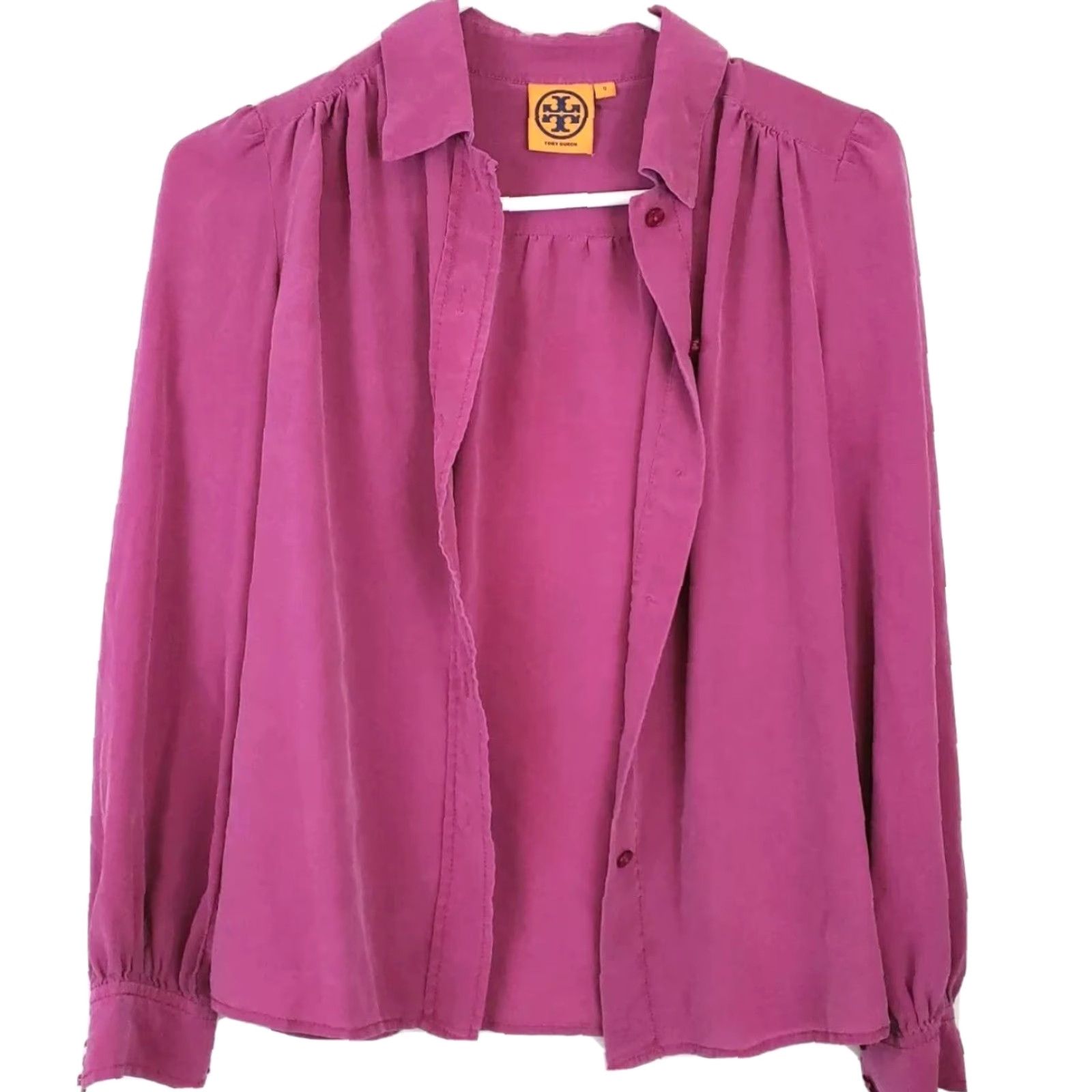 Tory Burch VINTAGE Tory Burch Blouse Womens Size 0 Silk Button Up Long Sleeve Pink Designer Shirt Size XS / US 0-2 / IT 36-38 - 5 Thumbnail