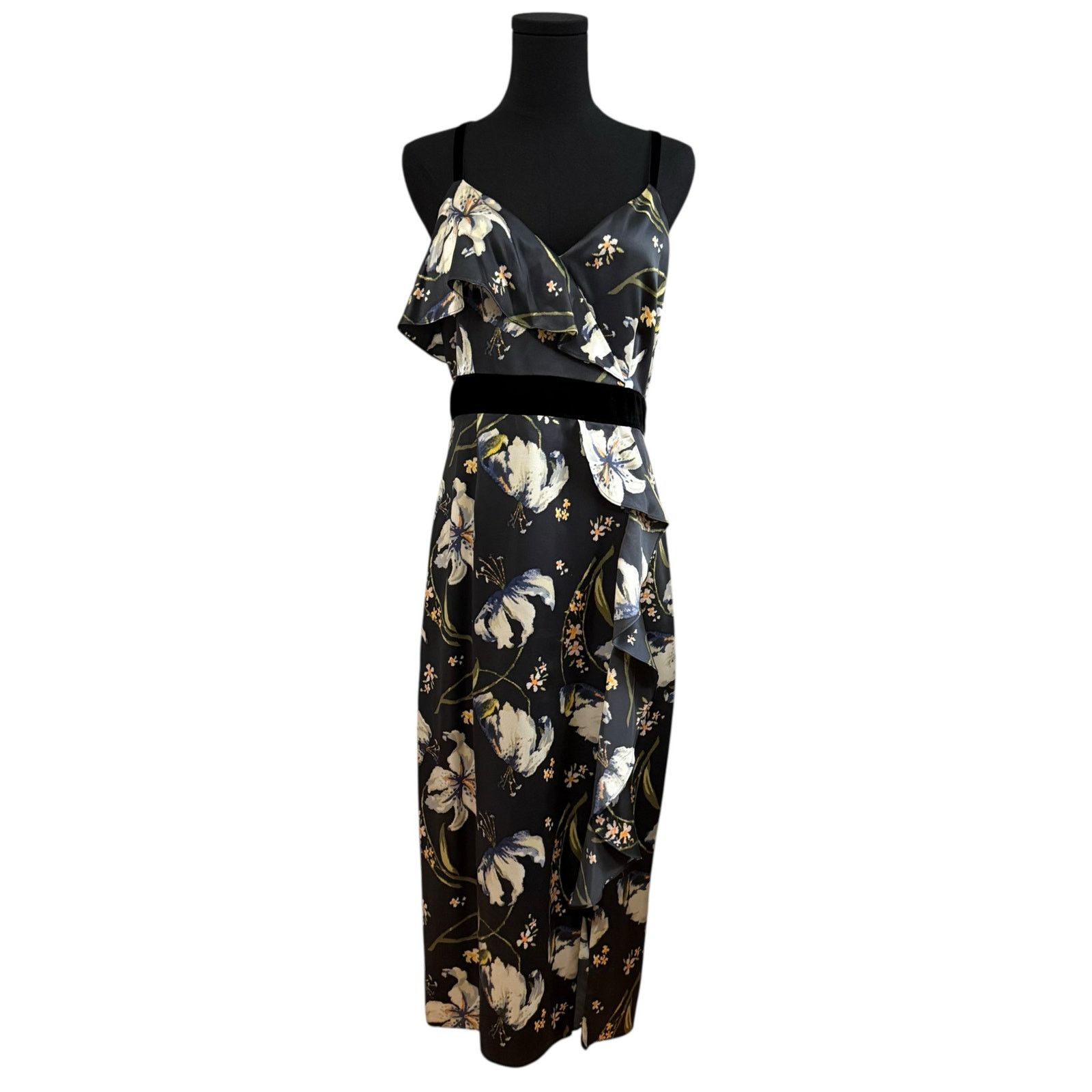 Cinq a Sept Cinq à Sept Leena Silk Floral Midi Dress Sleeveless Size 8 Size M / US 6-8 / IT 42-44 - 10 Thumbnail