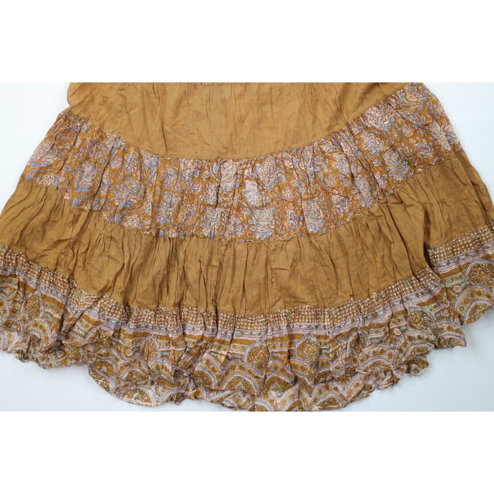 Vintage Vintage 60s 70s Indian Gauze Gauzy Cotton Roped Skirt Size 26" / US 2 / IT 38 - 11 Thumbnail