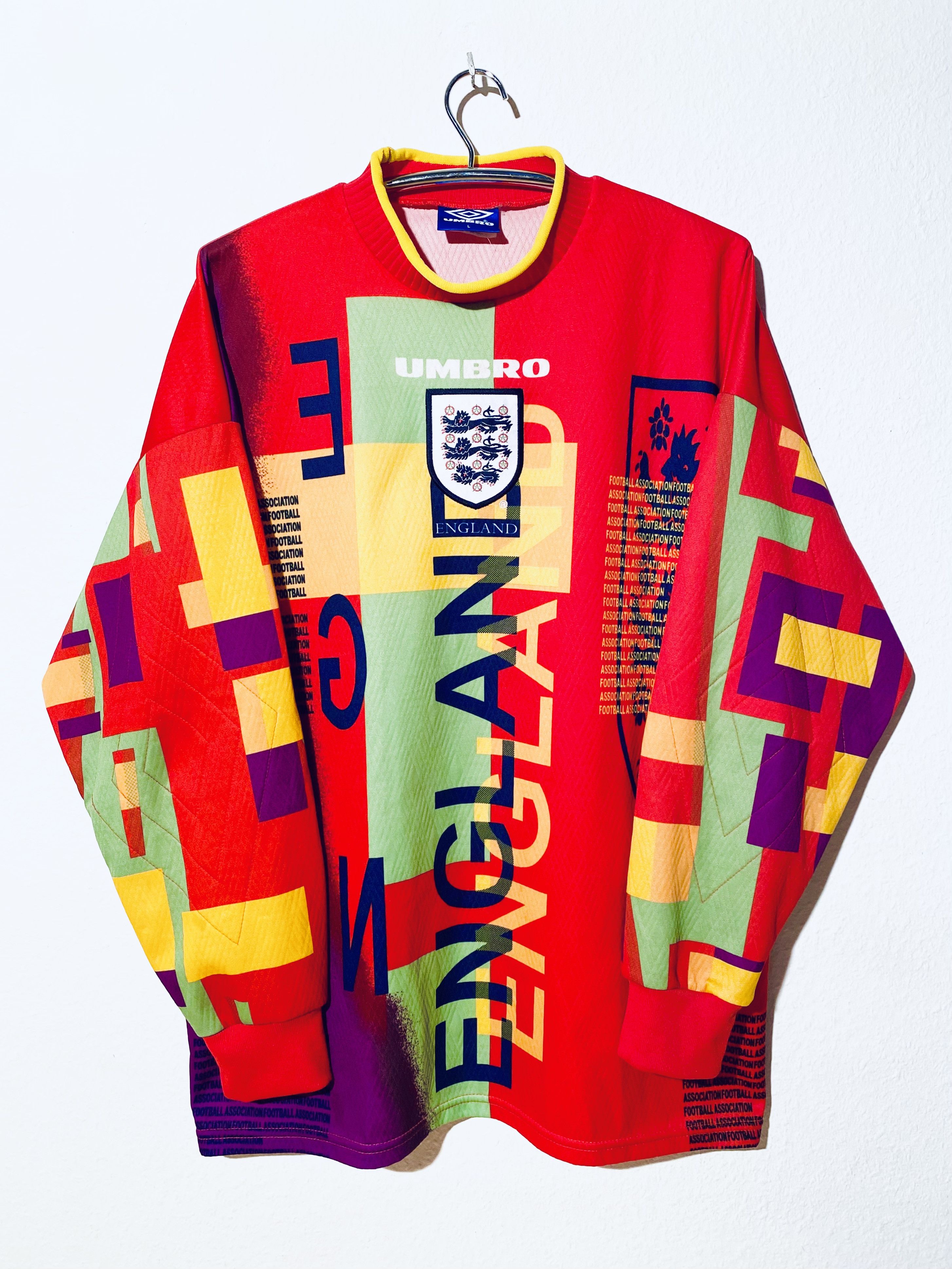 Umbro England Away Goalkeeper Euro 96 Football Shirt Jersey Size US L / EU 52-54 / 3 - 1 Thumbnail