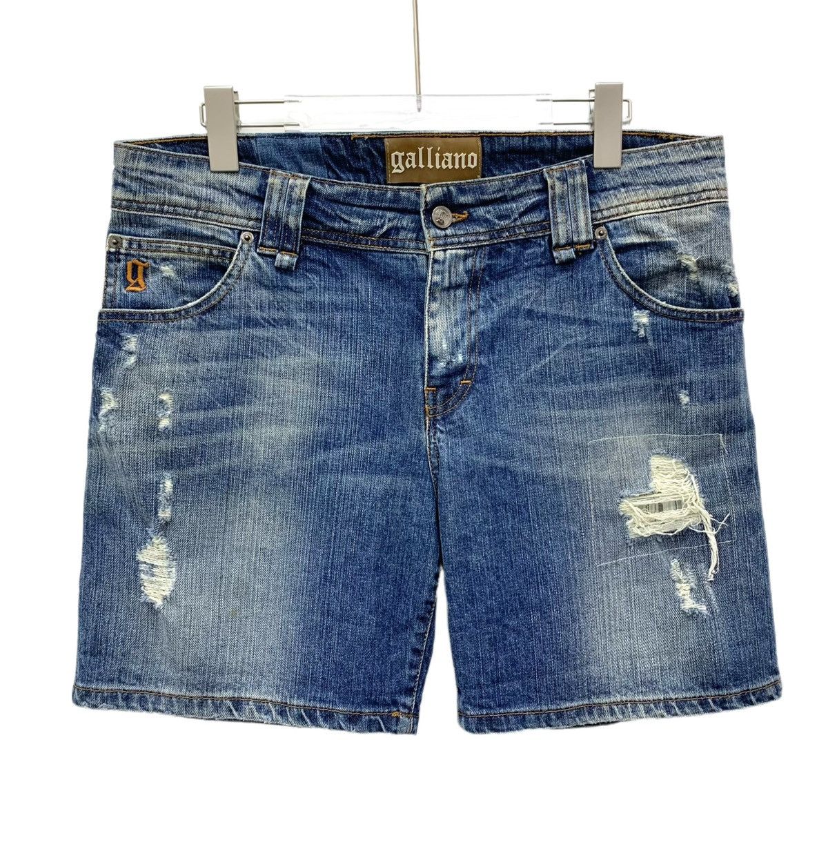 John Galliano John Galliano Distressed Ripped Denim Casual Shorts K26WX Size 28" / US 6 / IT 42 - 1 Thumbnail