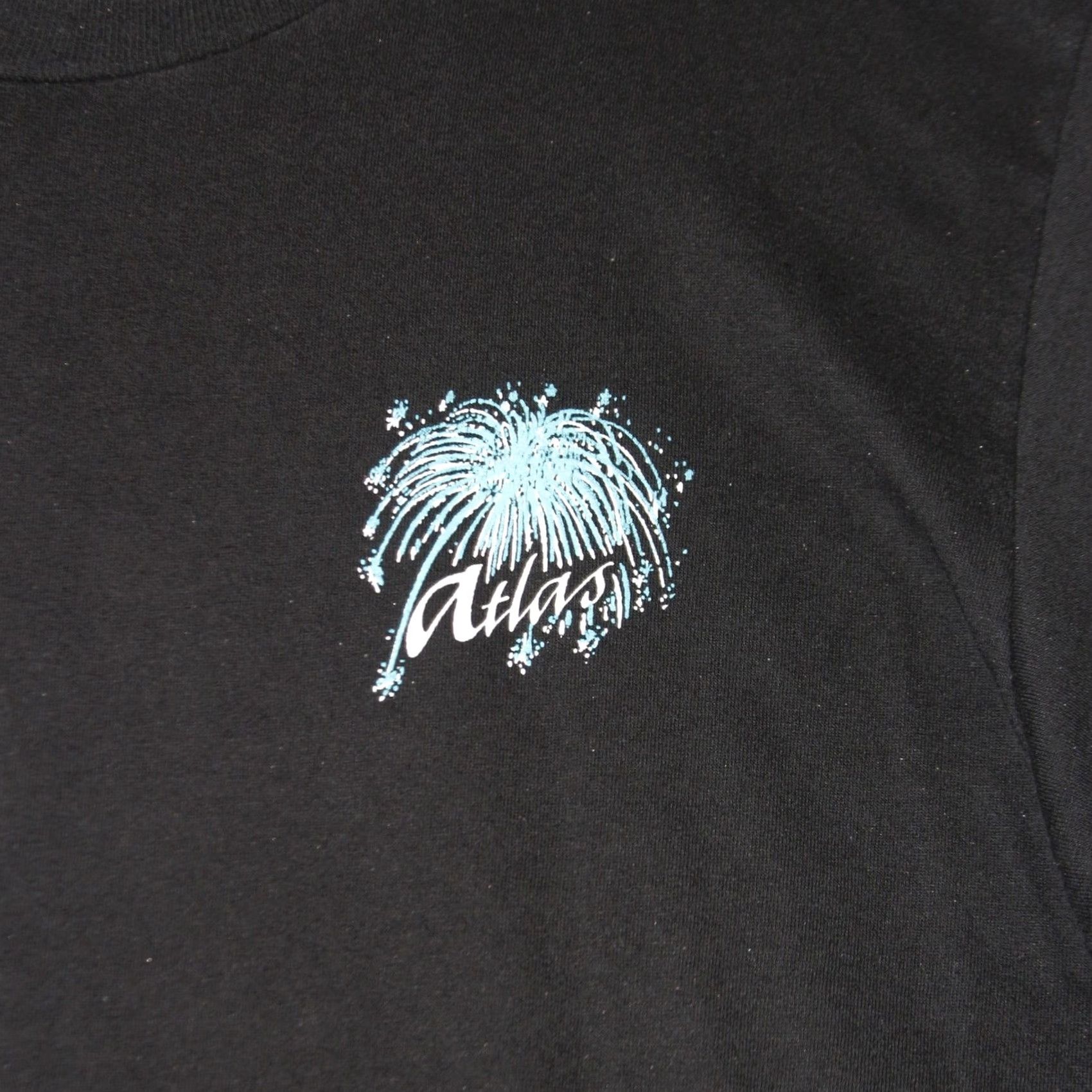 Jerzees VINTAGE Jerzees Atlas T Shirt Mens XL Black Graphic Print Made in USA Graphic Tee Size US XL / EU 56 / 4 - 2 Thumbnail