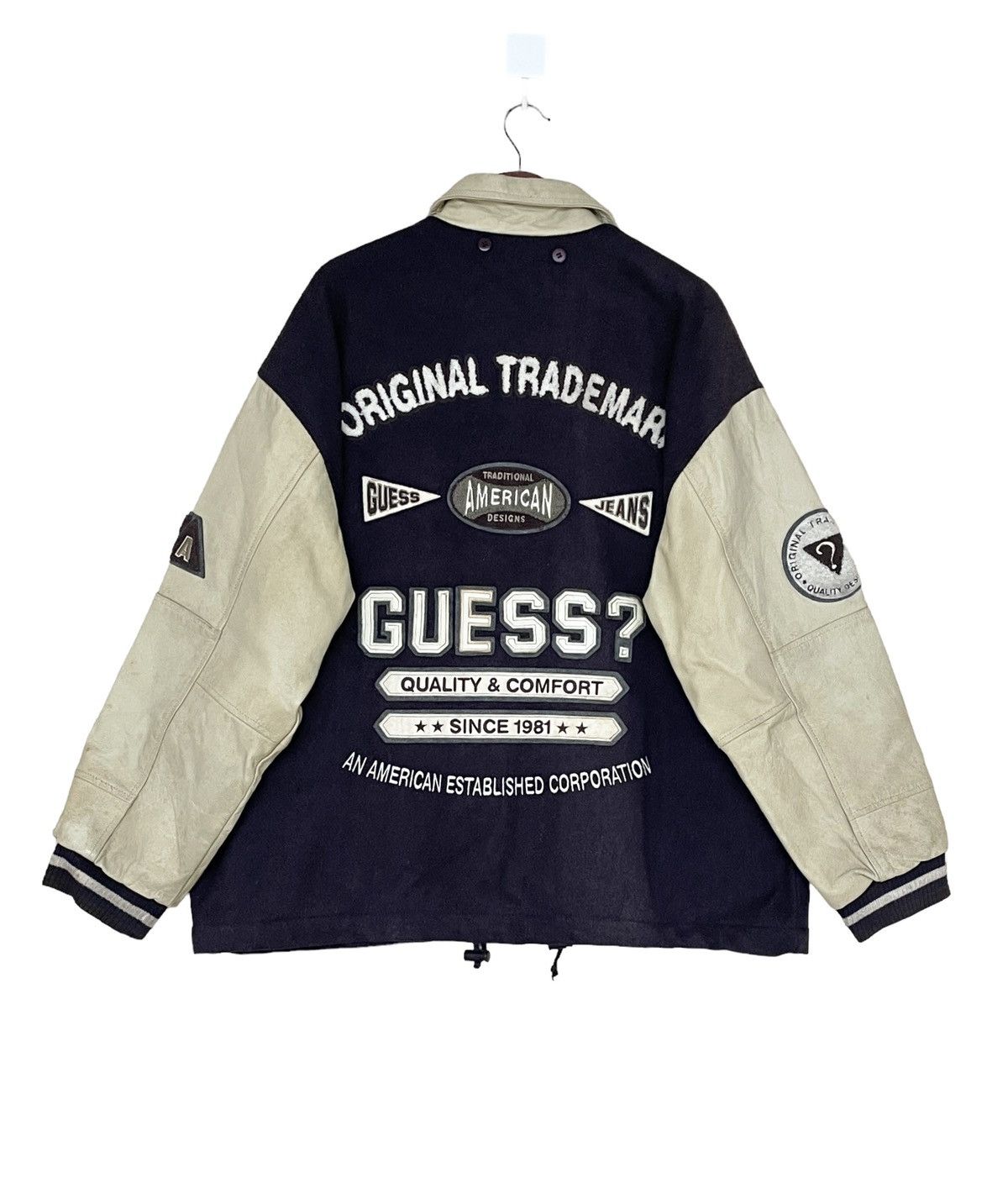 Guess Vintage Brand Guess Leather Varsity Jacket Made in Usa 1990s Size US XL / EU 56 / 4 - 2 Thumbnail