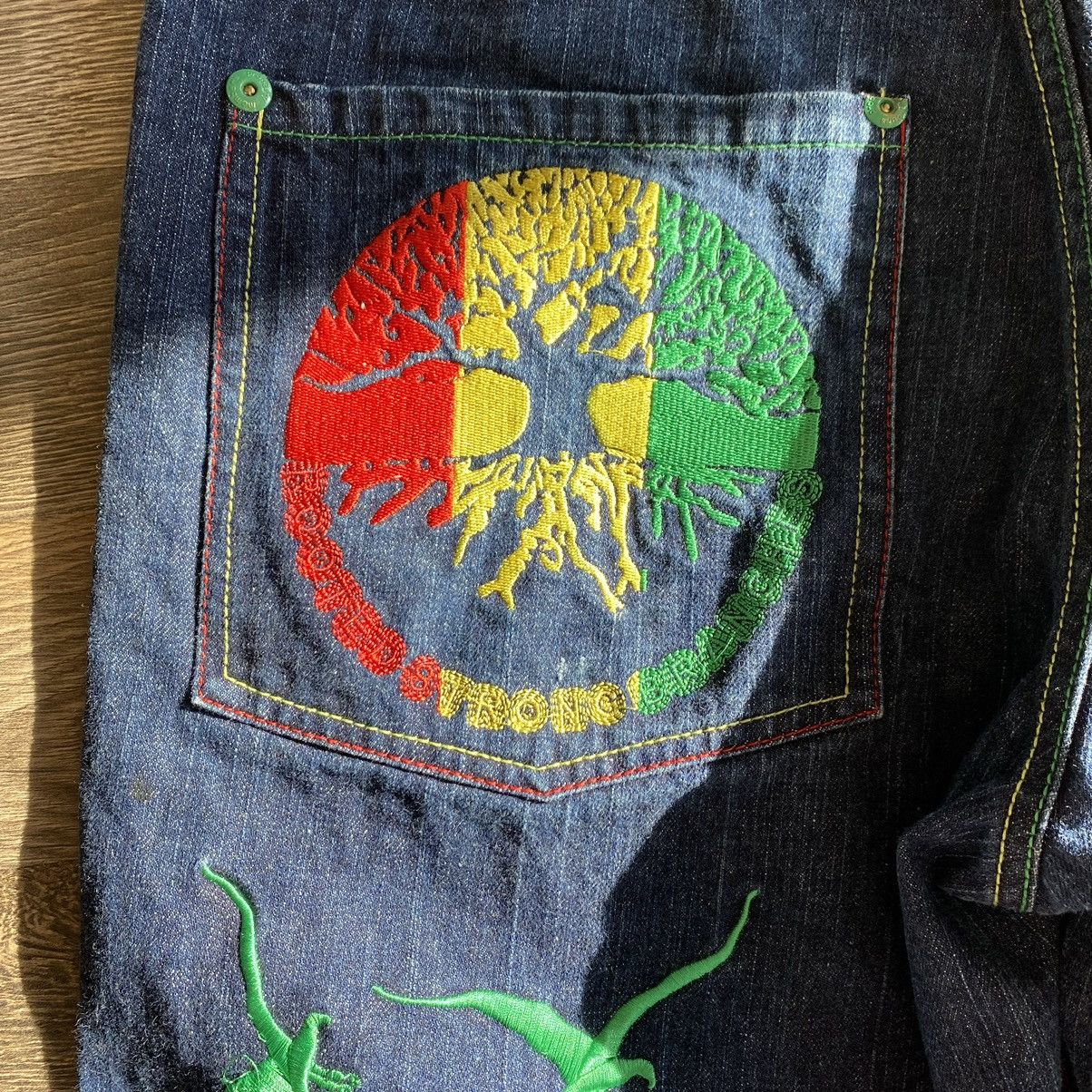 Japanese Brand × Vintage Vintage y2k embroidered denim pants Size US 33 - 7 Thumbnail