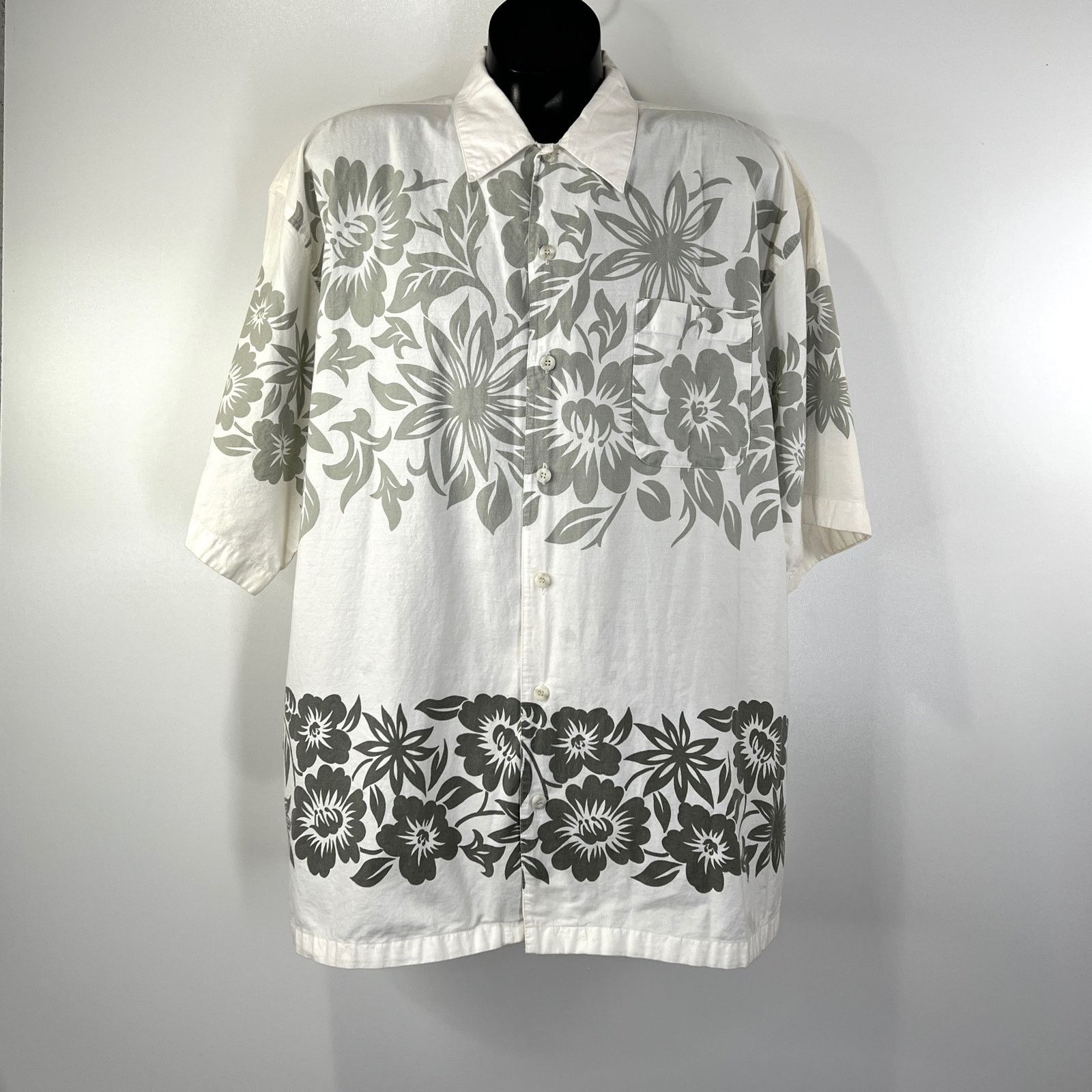 Vintage Vintage 90s Hawaiian Floral Shirt Cotton White Size US XXL / EU 58 / 5 - 1 Thumbnail