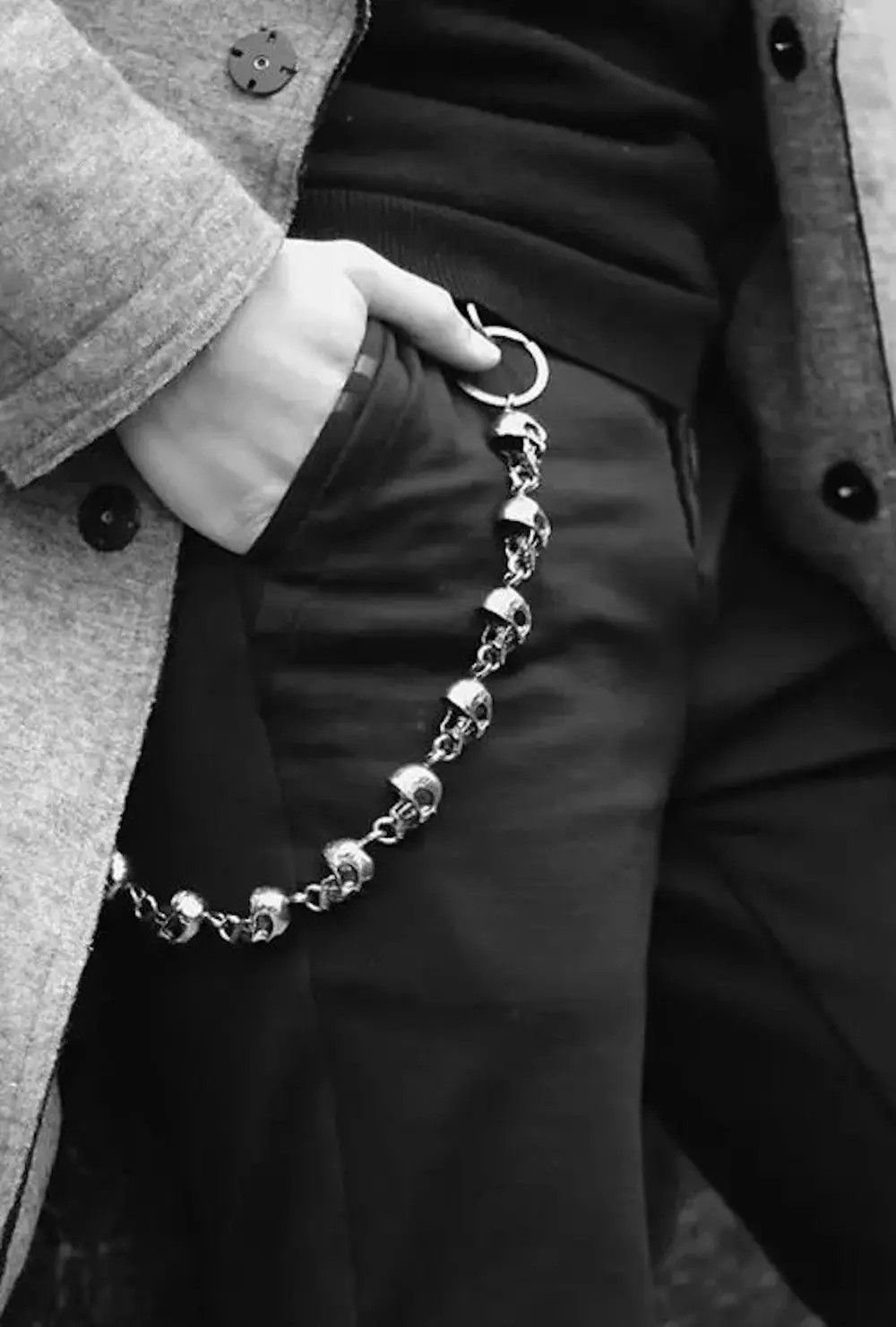 Jewelry Pocket Chain Skull Punk Rock Link Gothic Death Wallet Demon Size ONE SIZE - 1 Thumbnail