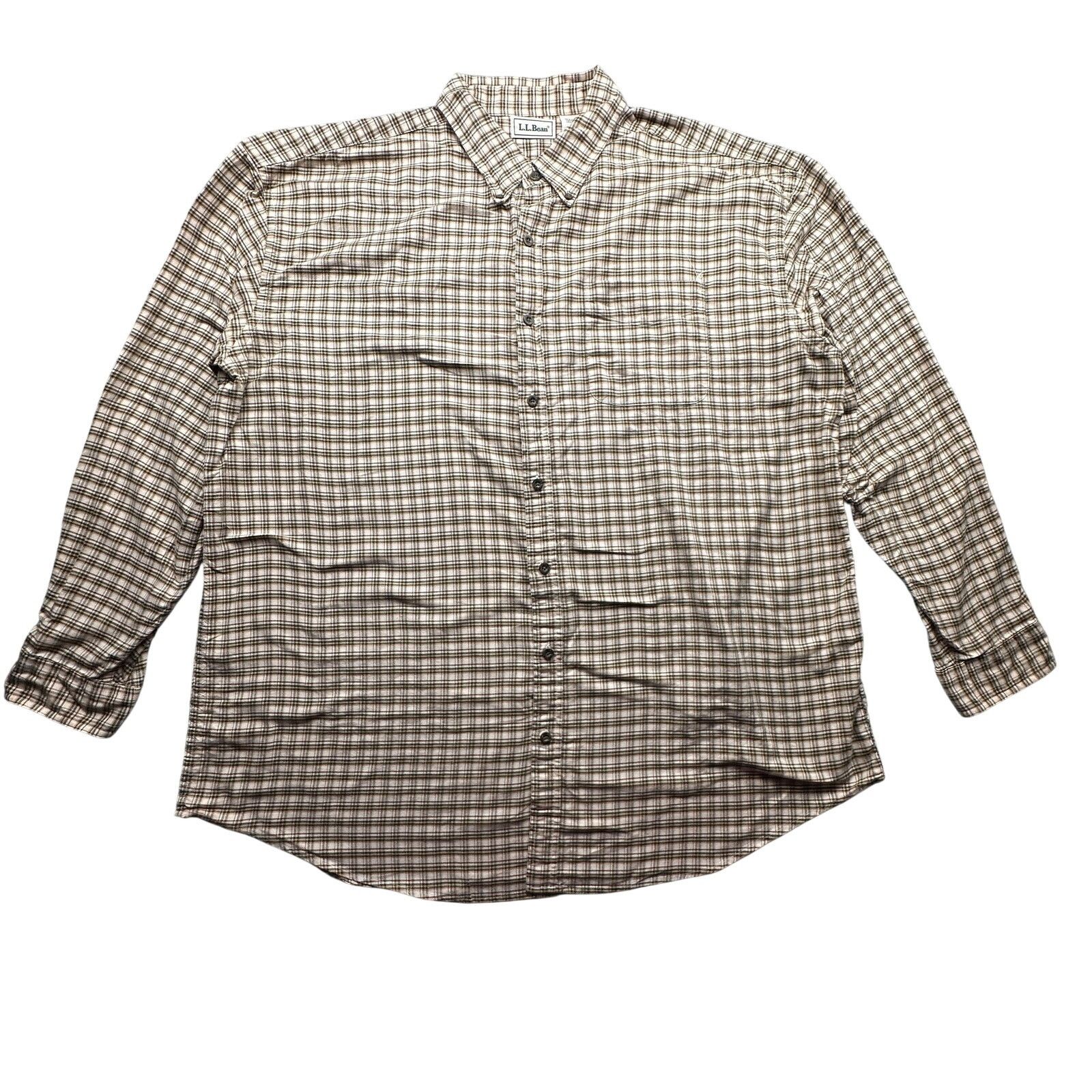 L.L. Bean Vintage 90s LL Bean Plaid Button Up Shirt Mens 2XLT Green Size US XXL / EU 58 / 5 - 1 Thumbnail