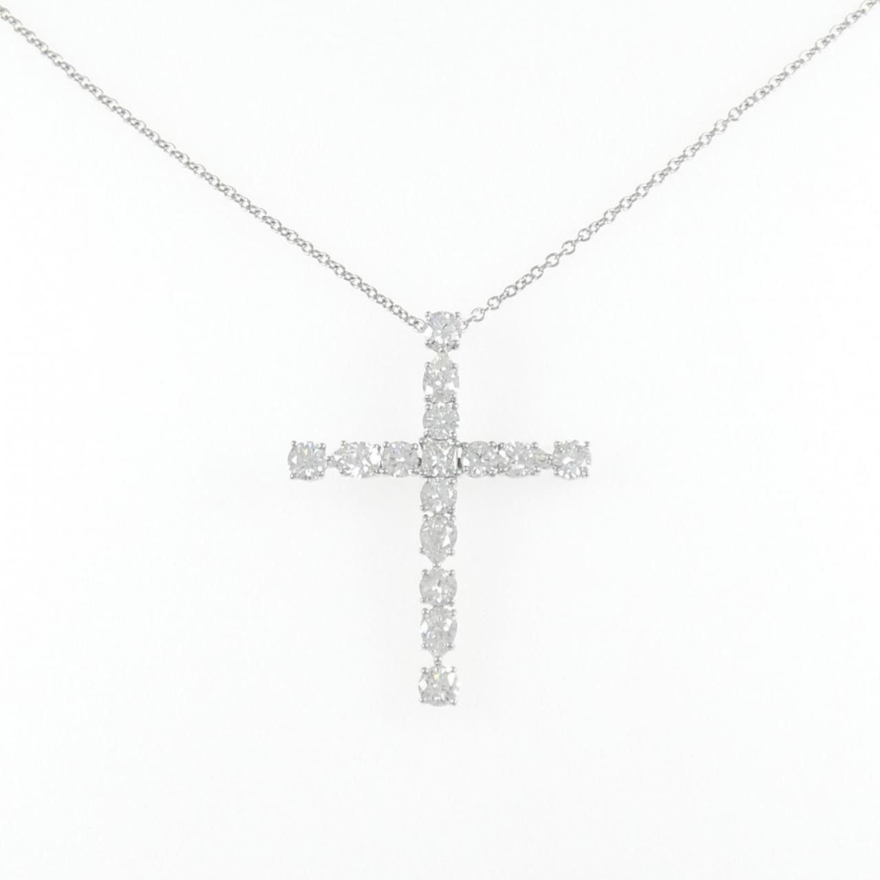 Harry Winston Harry Winston Harry Winston Madonna Cross Small Platinum950 Diamond Necklace Precious Metal Necklace PEDPREMSMS DUTY FREE for USA Size ONE SIZE - 1 Thumbnail