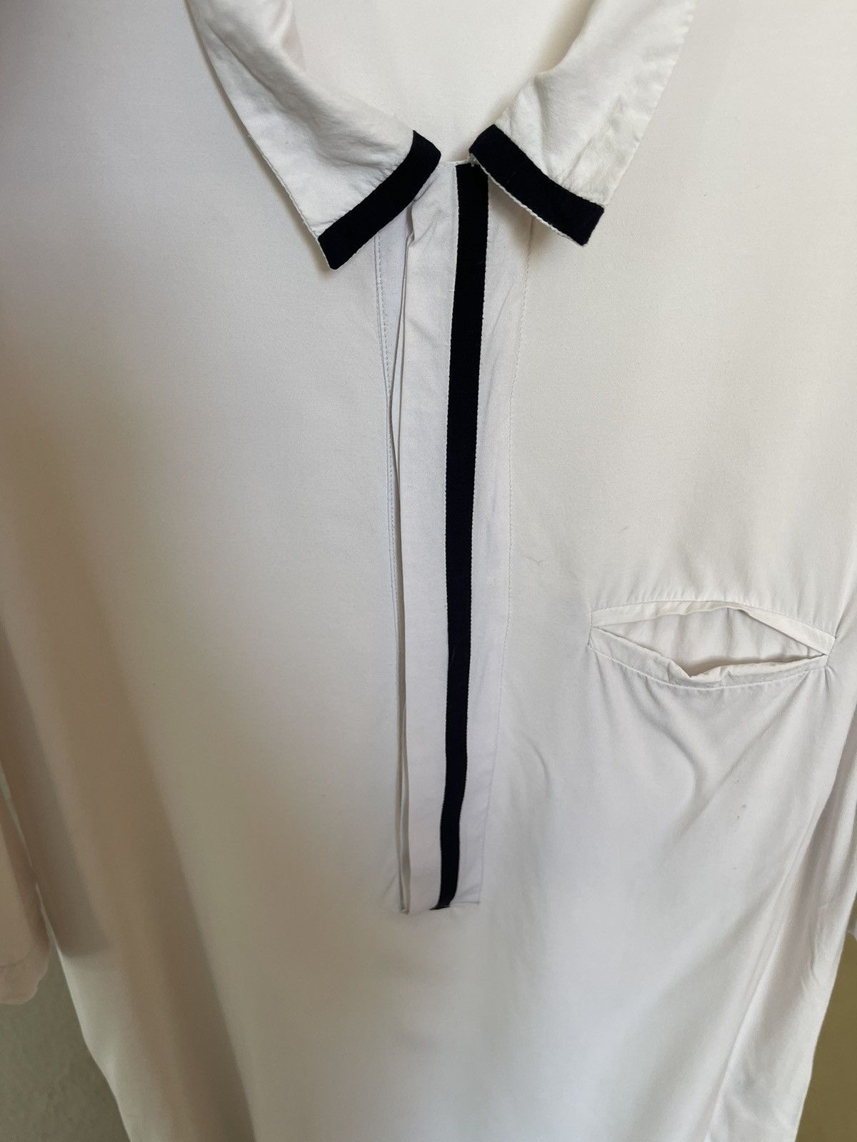 Ann Demeulemeester Ann Demeulemeester White Rayon Pocket Button Shirt Mainline Size US M / EU 48-50 / 2 - 5 Thumbnail