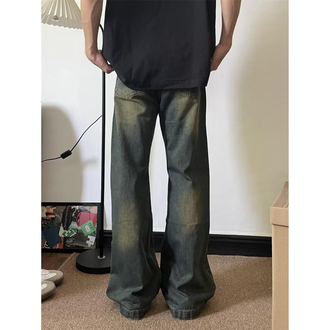 Vintage Street washed vintage distressed flared jeans y2k Size US 32 / EU 48 - 4 Thumbnail