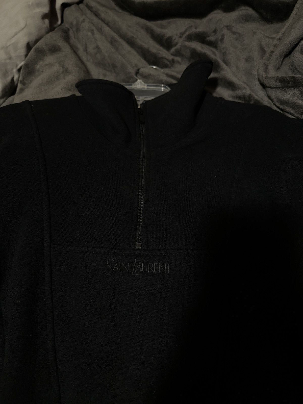 Saint Laurent Paris Saint Laurent Paris Black Fleece Cotton Quarter Zip Jacket L Size US L / EU 52-54 / 3 - 6 Thumbnail