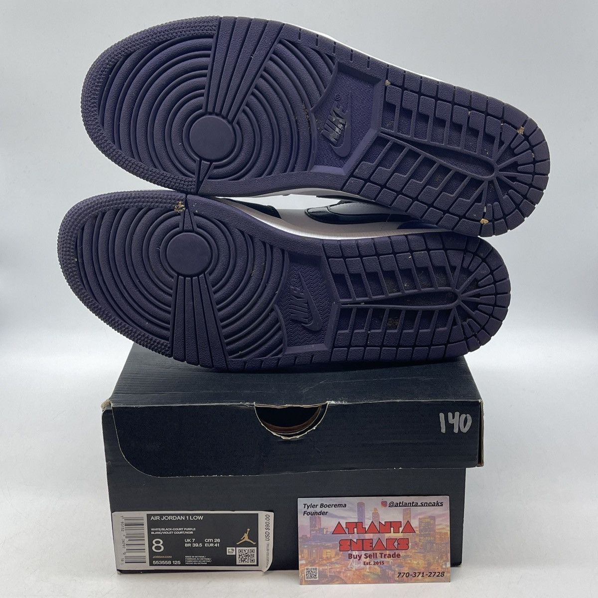 Jordan Brand Air Jordan 1 low court purple Size US 8 / EU 41 - 7 Thumbnail