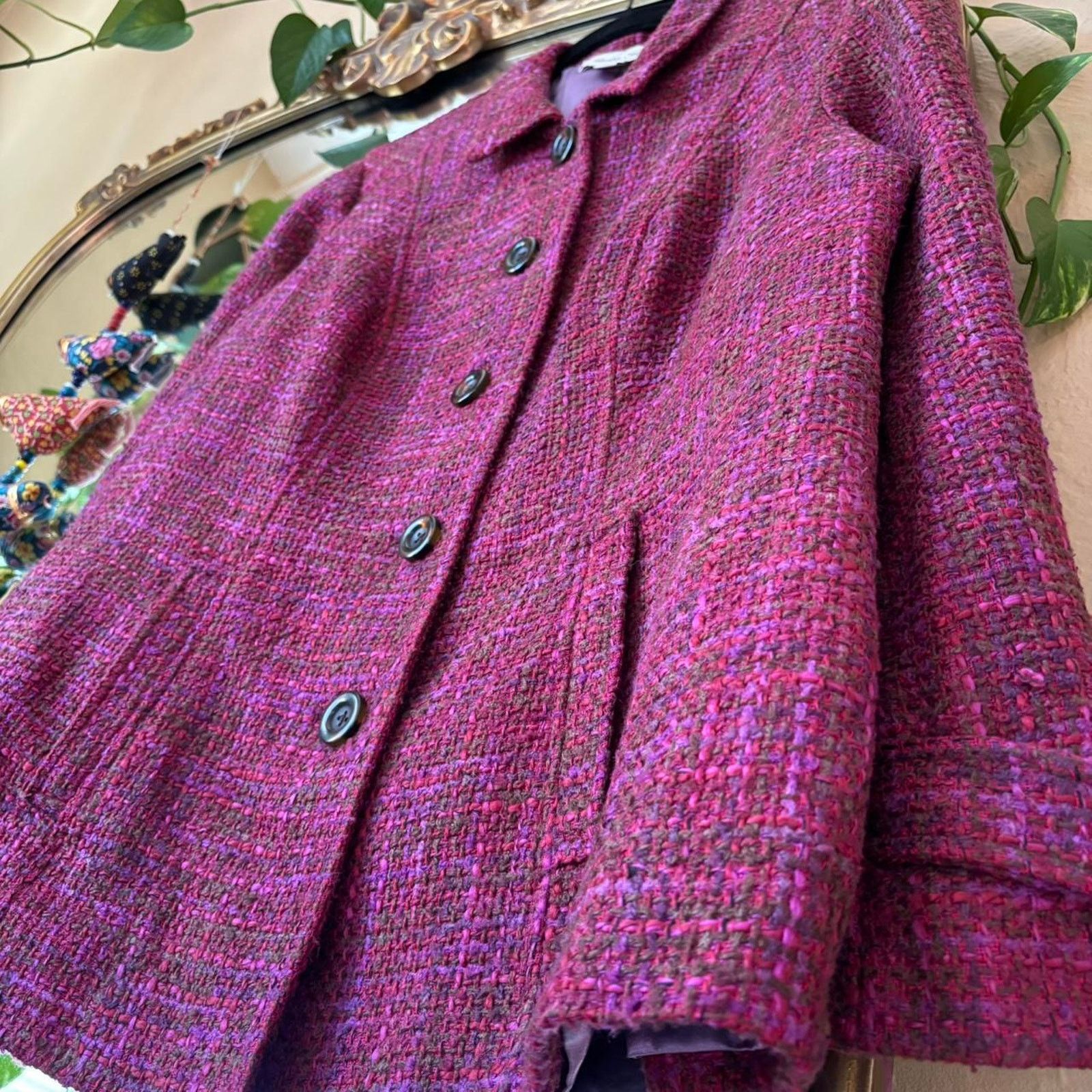 Coldwater Creek Coldwater Creek Purple Green Tweed Peacoat 18 Preppy Grandma Size XXL / US 16-18 / IT 52-54 - 10 Thumbnail