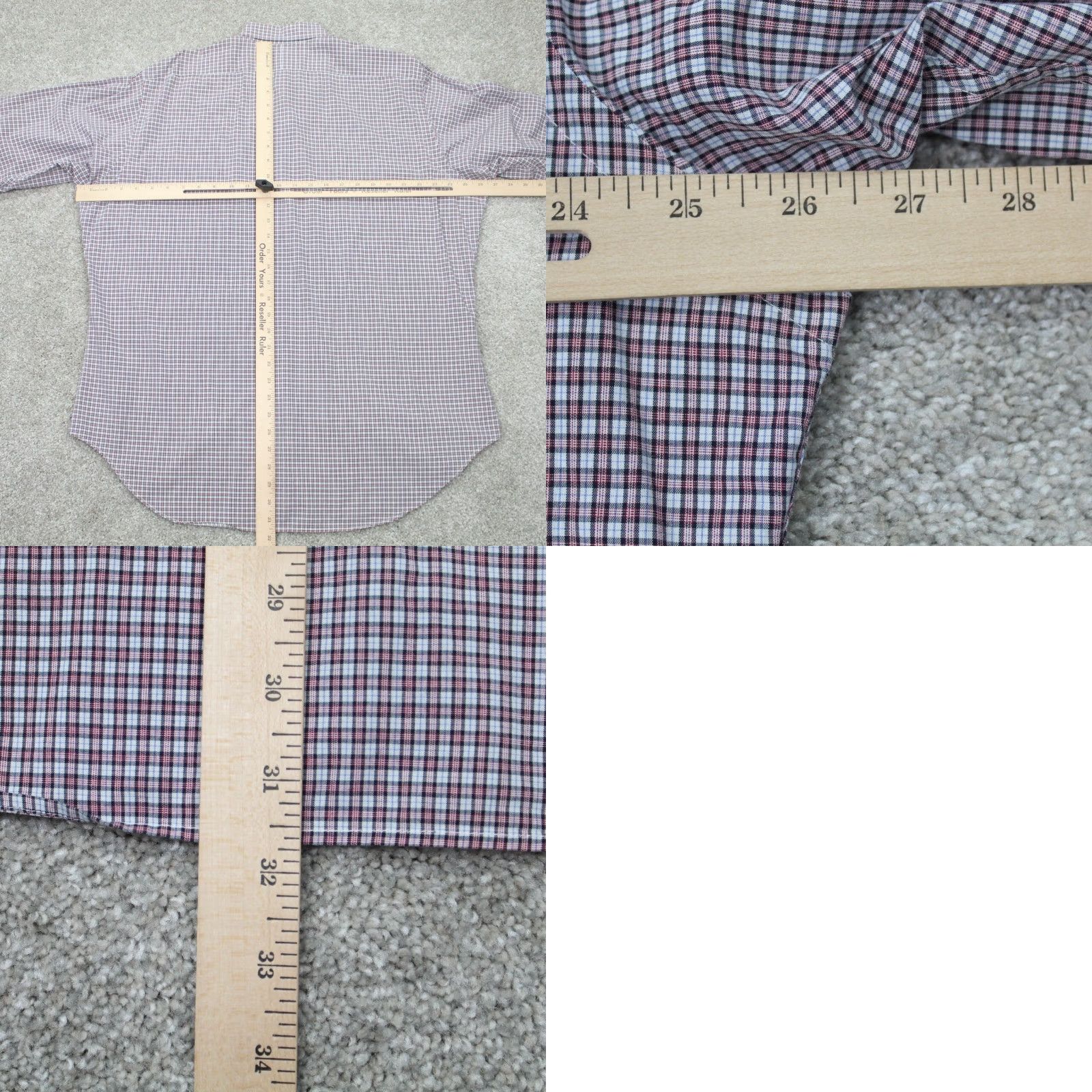 Ralph Lauren LAUREN Ralph Lauren Dress Shirt Mens 16 1/2 34/35 Red White Cotton L/S Button-Down Shirt Size 46R - 8 Thumbnail
