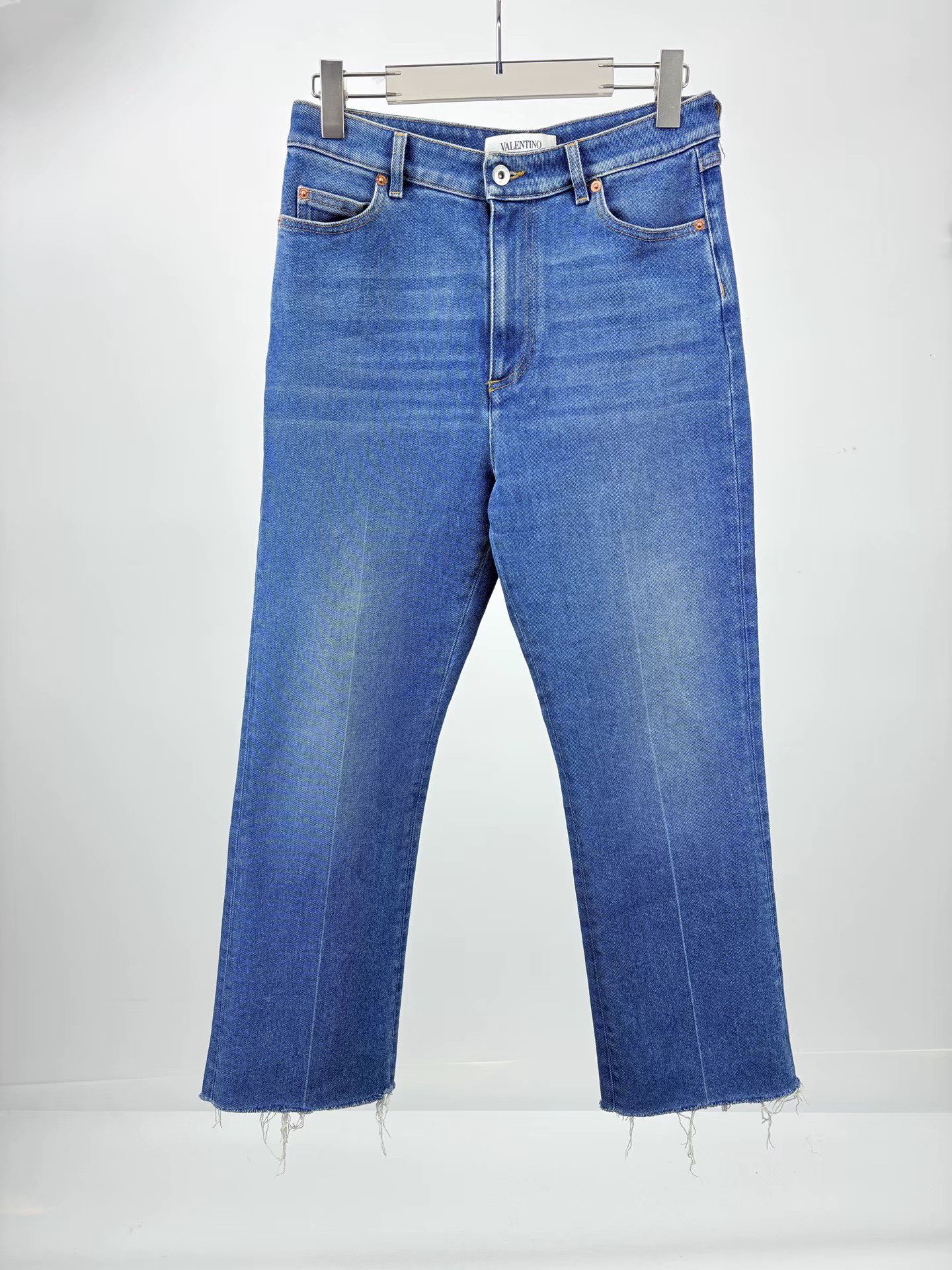 Valentino VALENTINO Leather Logo Patch Back Jeans K1 Size 29" - 1 Thumbnail