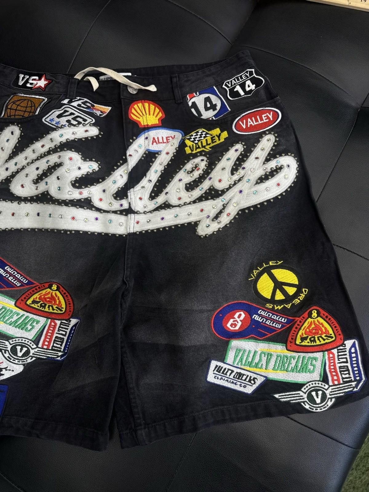 Vale Valley Black Denim Patchwork Shorts Size 34 (Brand New) Size US 34 / EU 50 - 2 Thumbnail