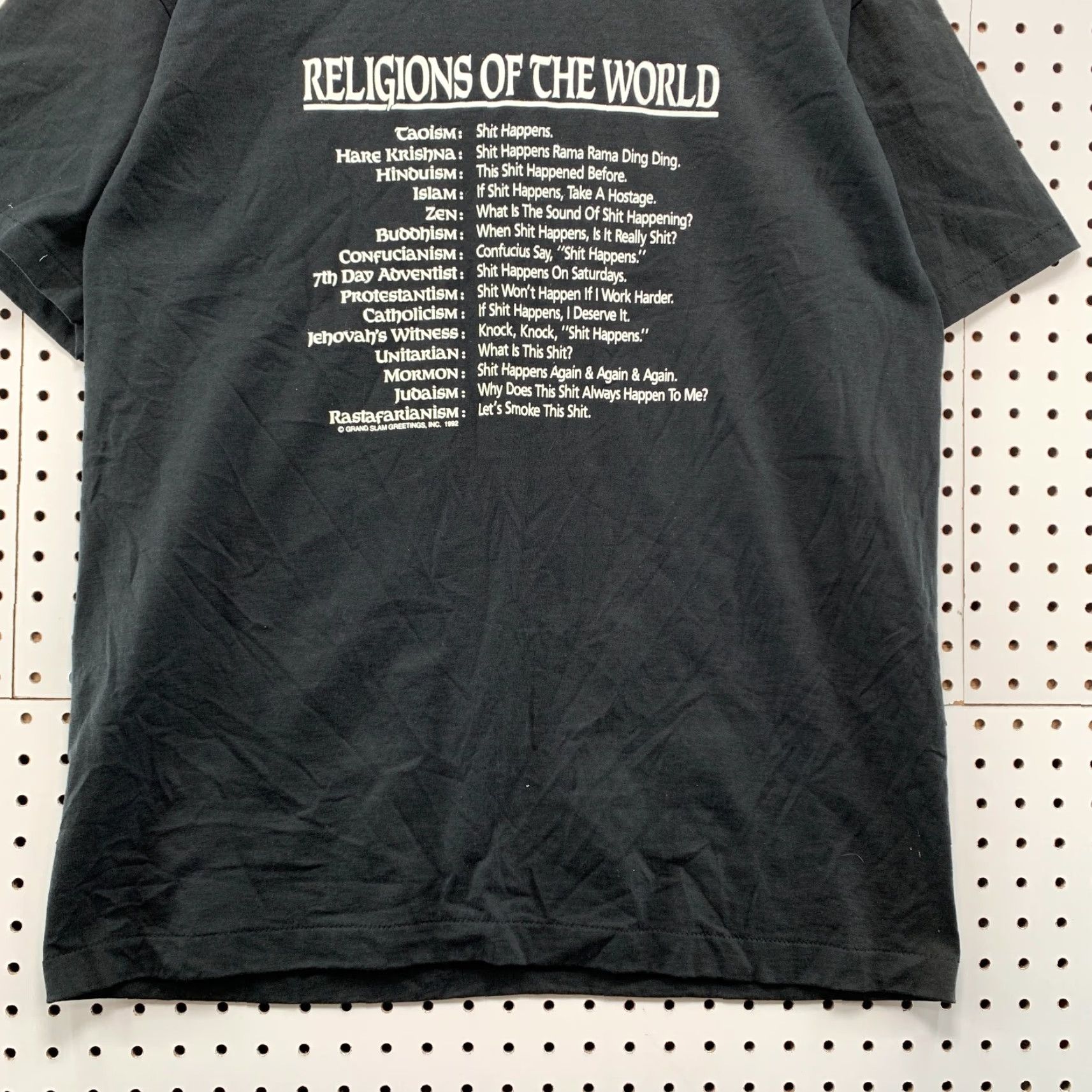 Anvil VINTAGE Anvil T-Shirt Black Mens L N/A Single Stitch Made USA 22X31 Funny Religions Rasta Shirt Size US L / EU 52-54 / 3 - 6 Thumbnail