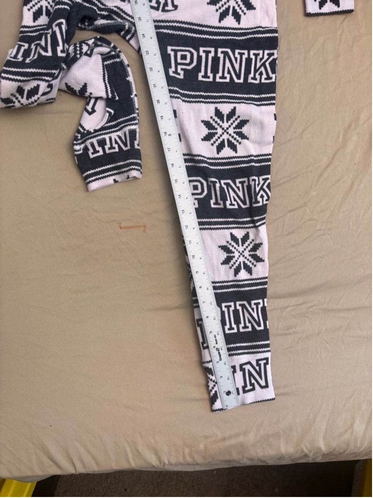 Pink Women's PINK Pajama Onesie L Pink White Black Size L / US 10 / IT 46 - 6 Thumbnail