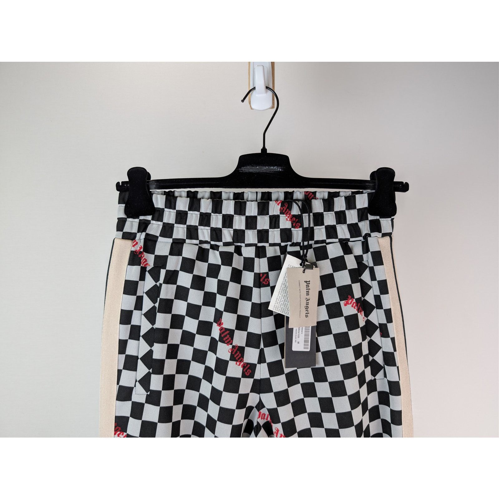 Palm Angels o1rshd1 Jacquard Damier Classic Track Pants in Black / Red Size US 32 / EU 48 - 3 Thumbnail