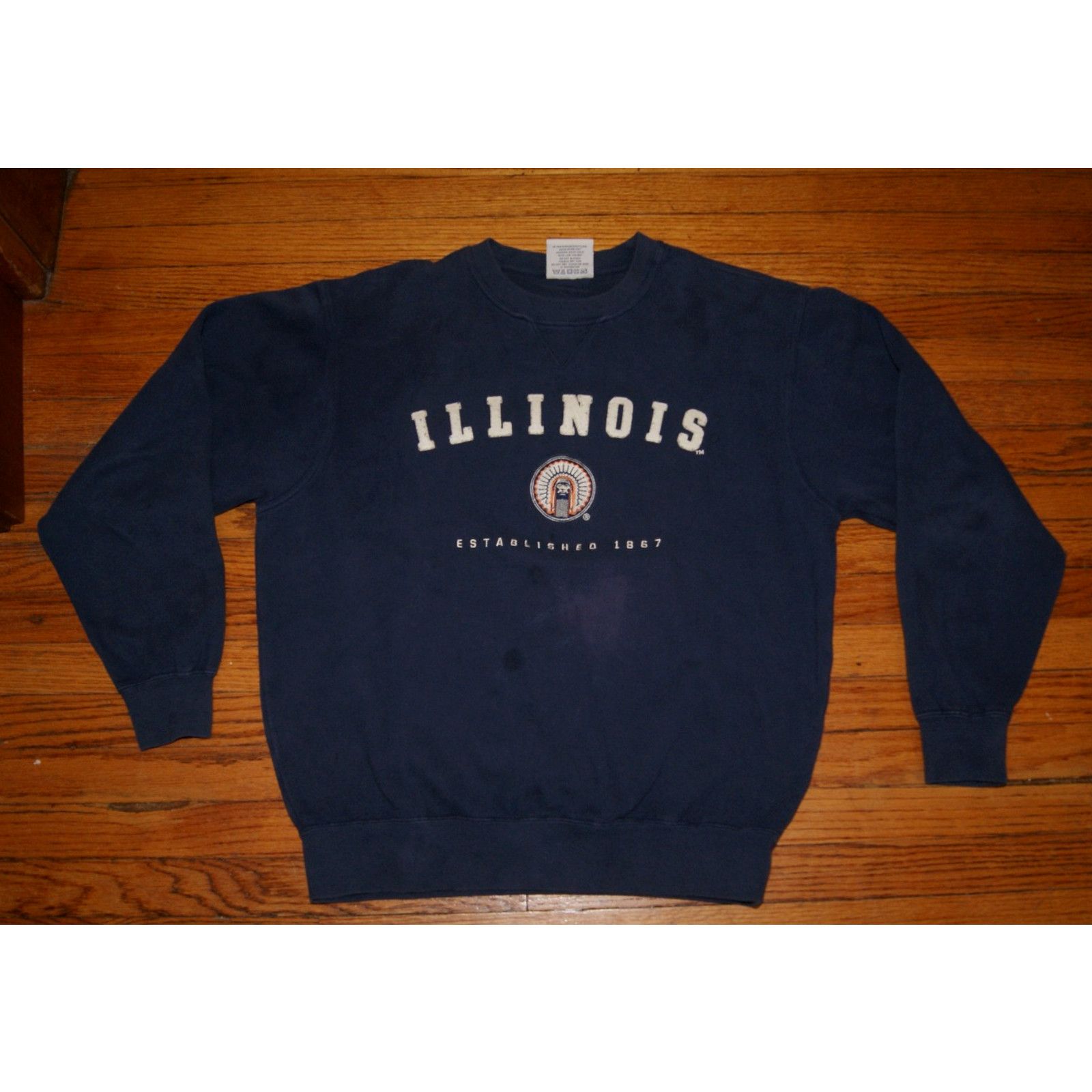 Lee VTG ILLINOIS FIGHTING CHIEF Embroidered Mens M Sweatshirt Size US M / EU 48-50 / 2 - 2 Thumbnail