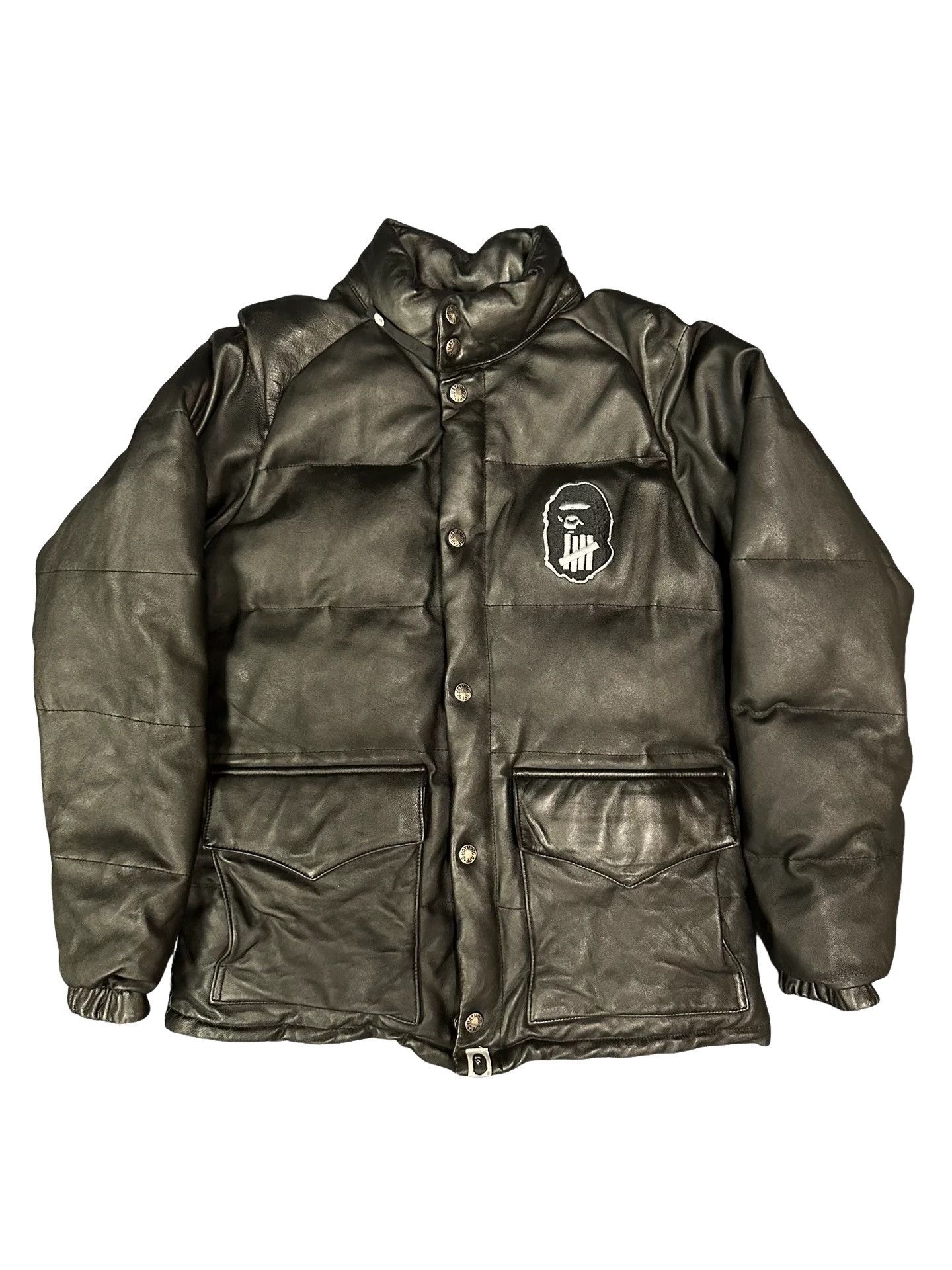 Bape A Bathing Ape x Undefeated Leather Puffer Jacket Size M Size US M / EU 48-50 / 2 - 1 Thumbnail
