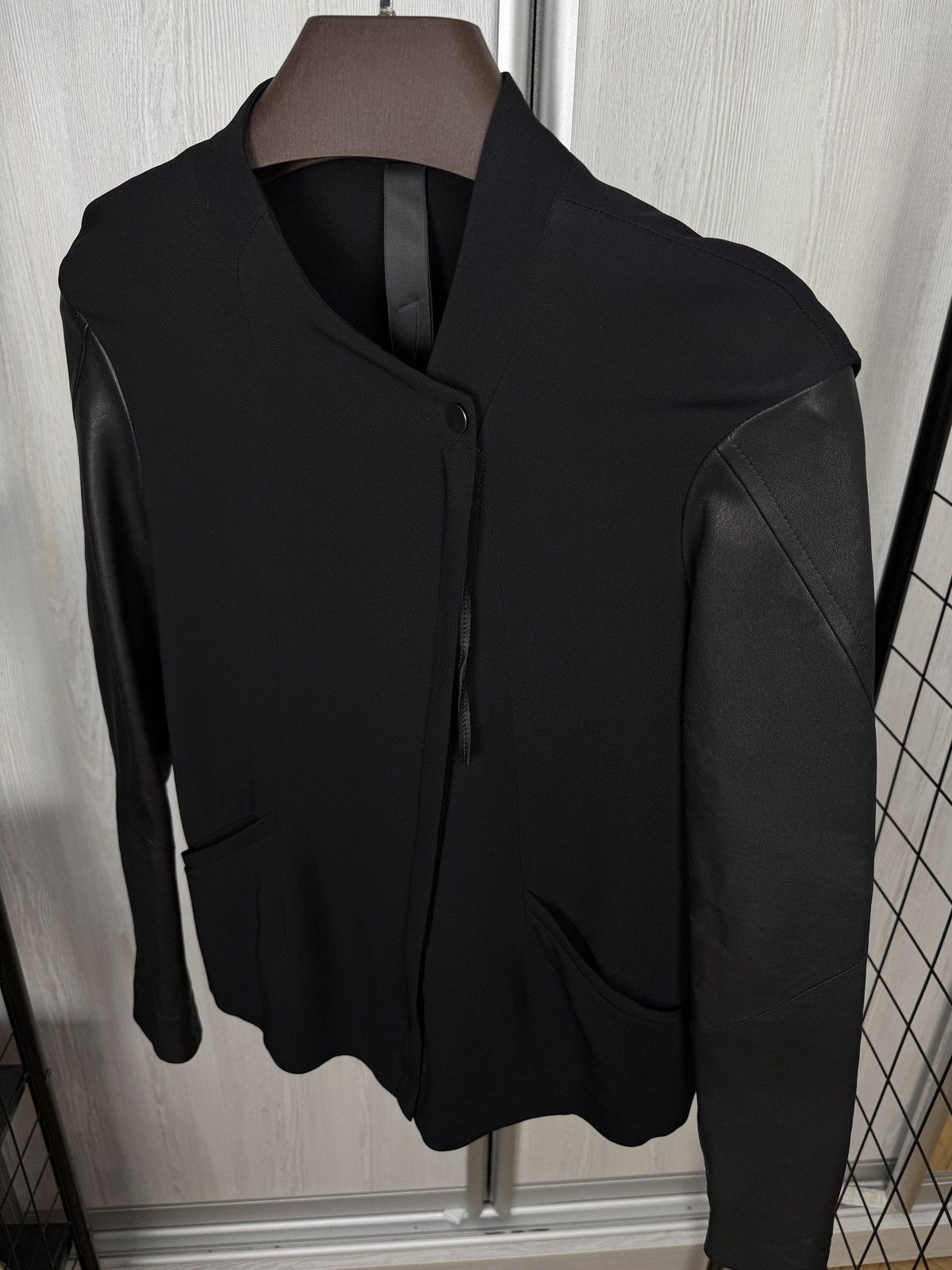 Ilaria Nistri Ilaria Nistri avant garde leather sleeves black jacket Italy Size S / US 4 / IT 40 - 6 Thumbnail
