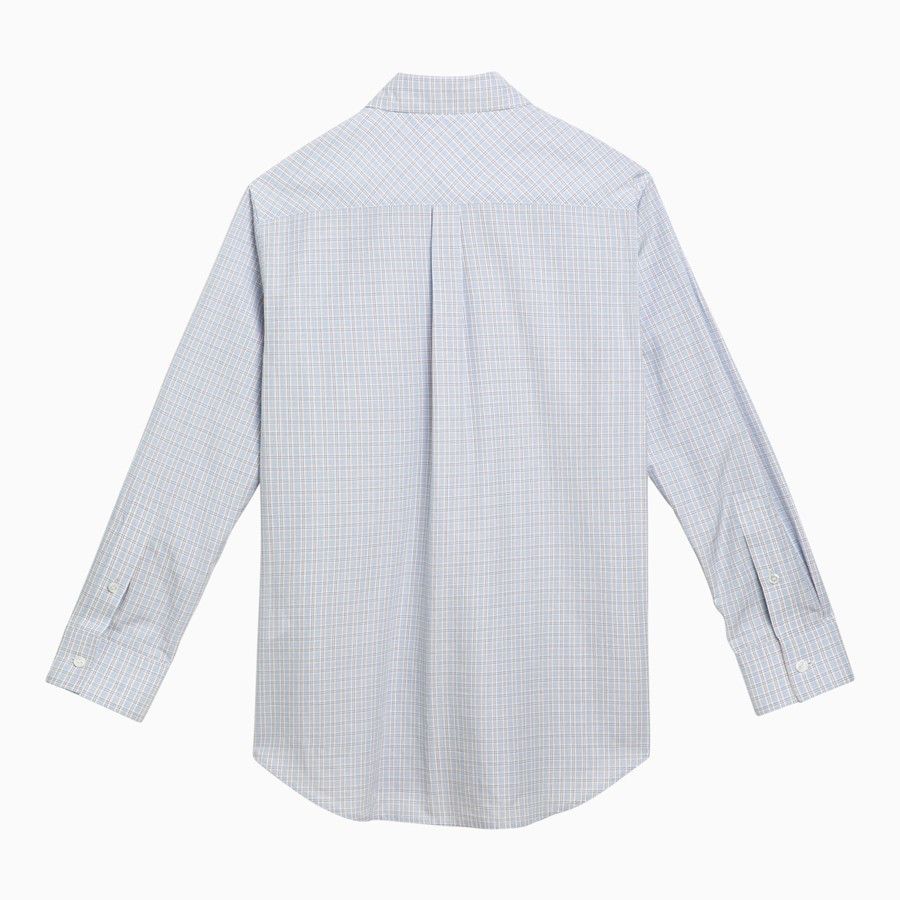 Bottega Veneta o1d2blof0824 Checked Cotton Shirt in Light Blue Size XS / US 0-2 / IT 36-38 - 2 Thumbnail