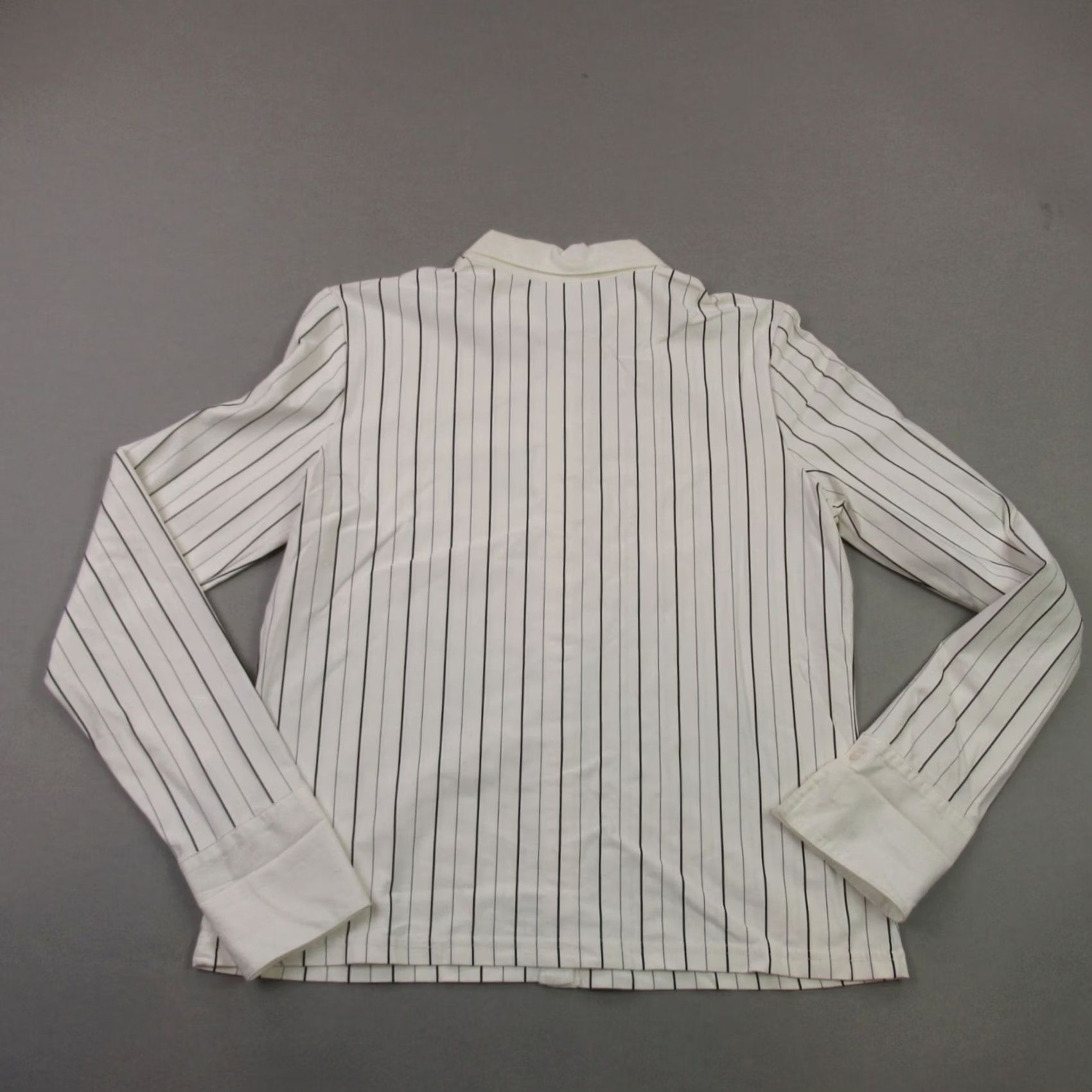 J. Jill J Jill Shirt Womens Medium Long Sleeve Button Front Stretch White Stripes Size M / US 6-8 / IT 42-44 - 4 Thumbnail