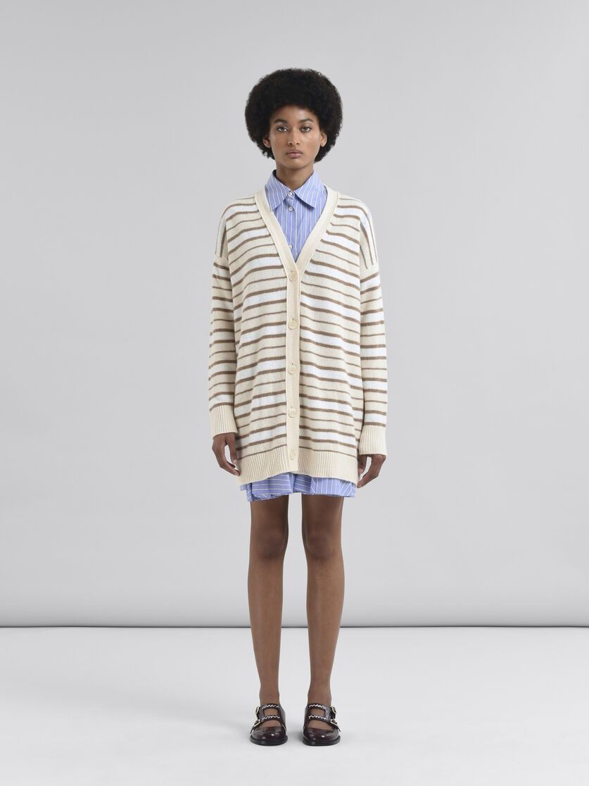 Marni o1f1d3z0326 Striped Wool Cashmere-Blend Cardigan Multicolor Size L / US 10 / IT 46 - 2 Thumbnail