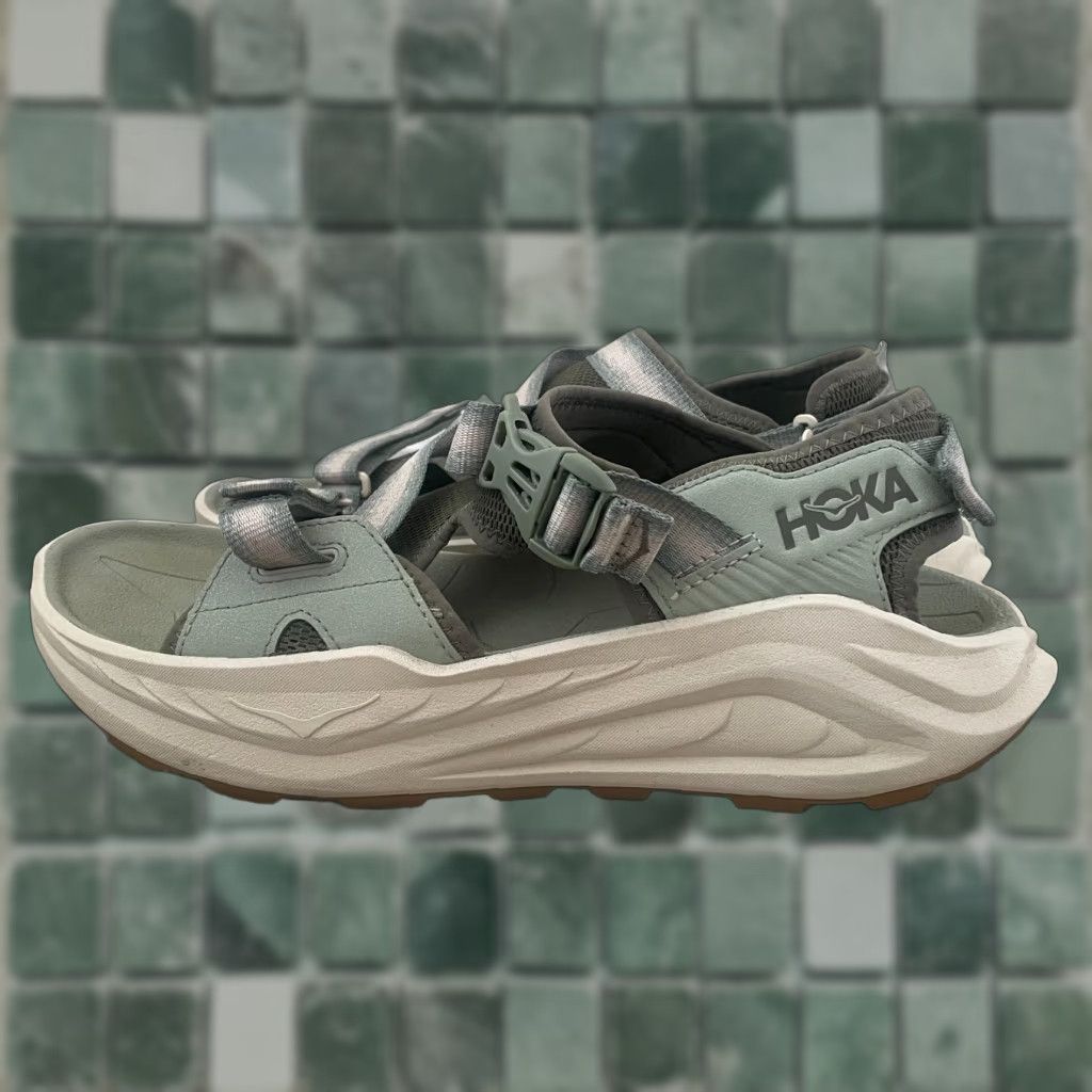 HOKA ONE ONE Infini Hike Sandals Men 12.5D Tc Sea Moss Oat  display picture 3