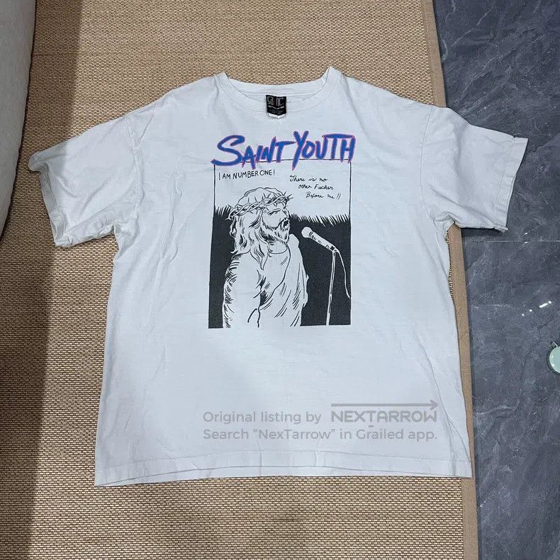 Saint Michael Saint Michael White God singing concert washed old white s Size US XXL / EU 58 / 5 - 1 Thumbnail