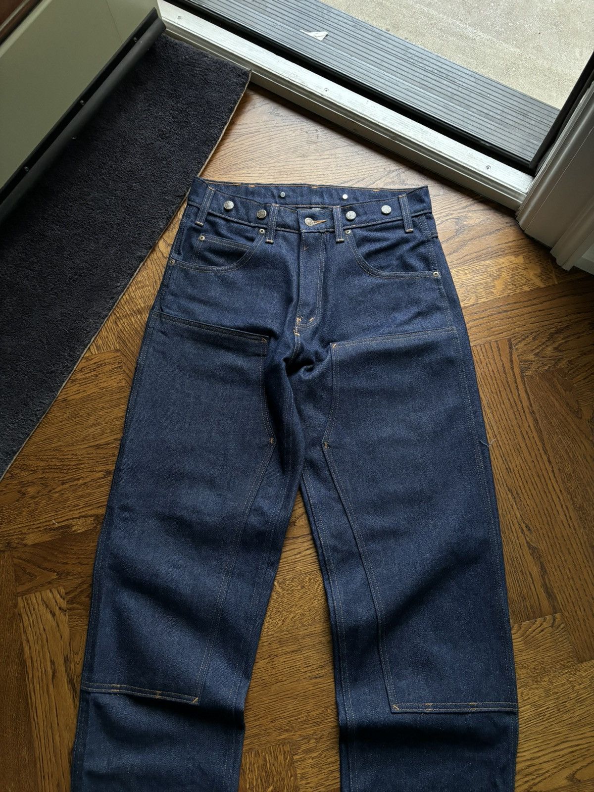 Carhartt × Vintage 1990s PRSN Blue Double Knees Vintage Prison Work Jeans Heavy Size US 32 / EU 48 - 14 Thumbnail