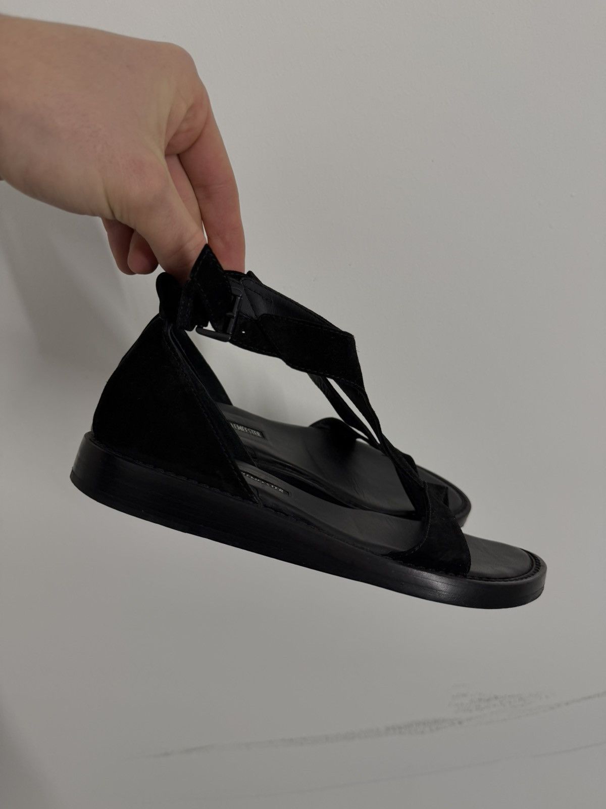 Ann Demeulemeester Ann Demeulemeester Velour Leather Sandals Size US 7 / IT 37 - 4 Thumbnail
