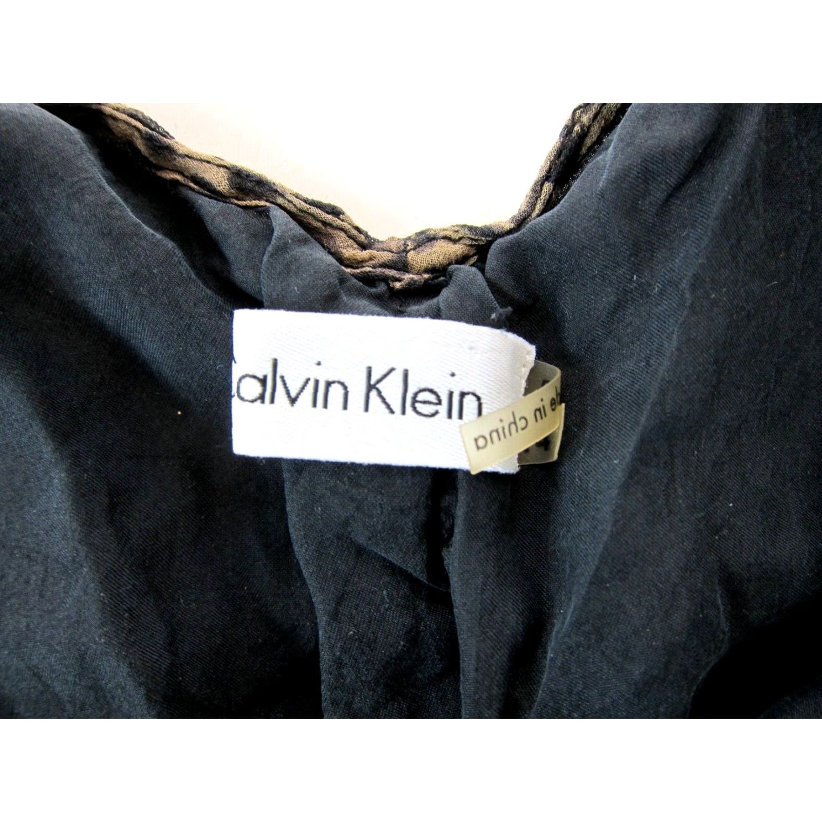 Calvin Klein Calvin Klein 100% Silk Brown Black Cheetah Print Straight Tank Tunic Dress 14 Size XL / US 12-14 / IT 48-50 - 4 Thumbnail